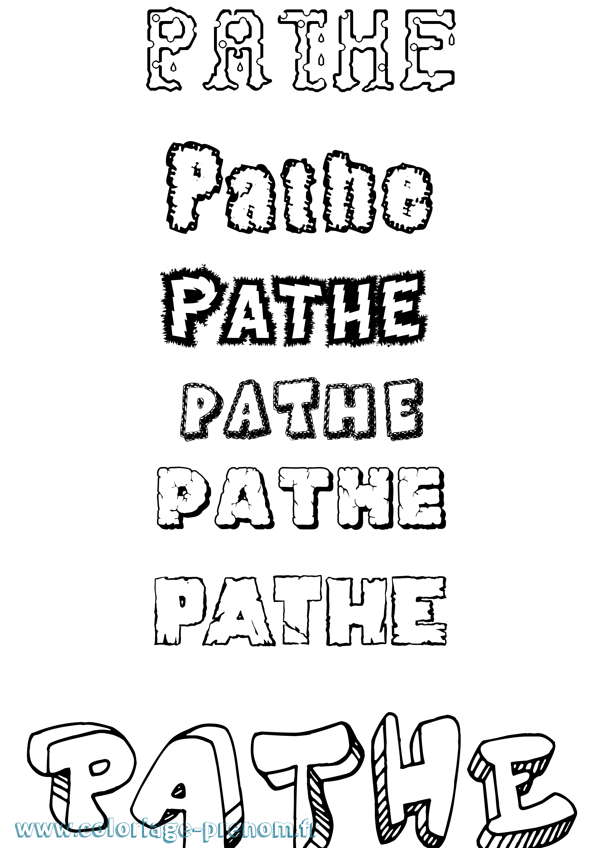 Coloriage Pathe Destructuré Coloriage prénom Pathe Destructuré