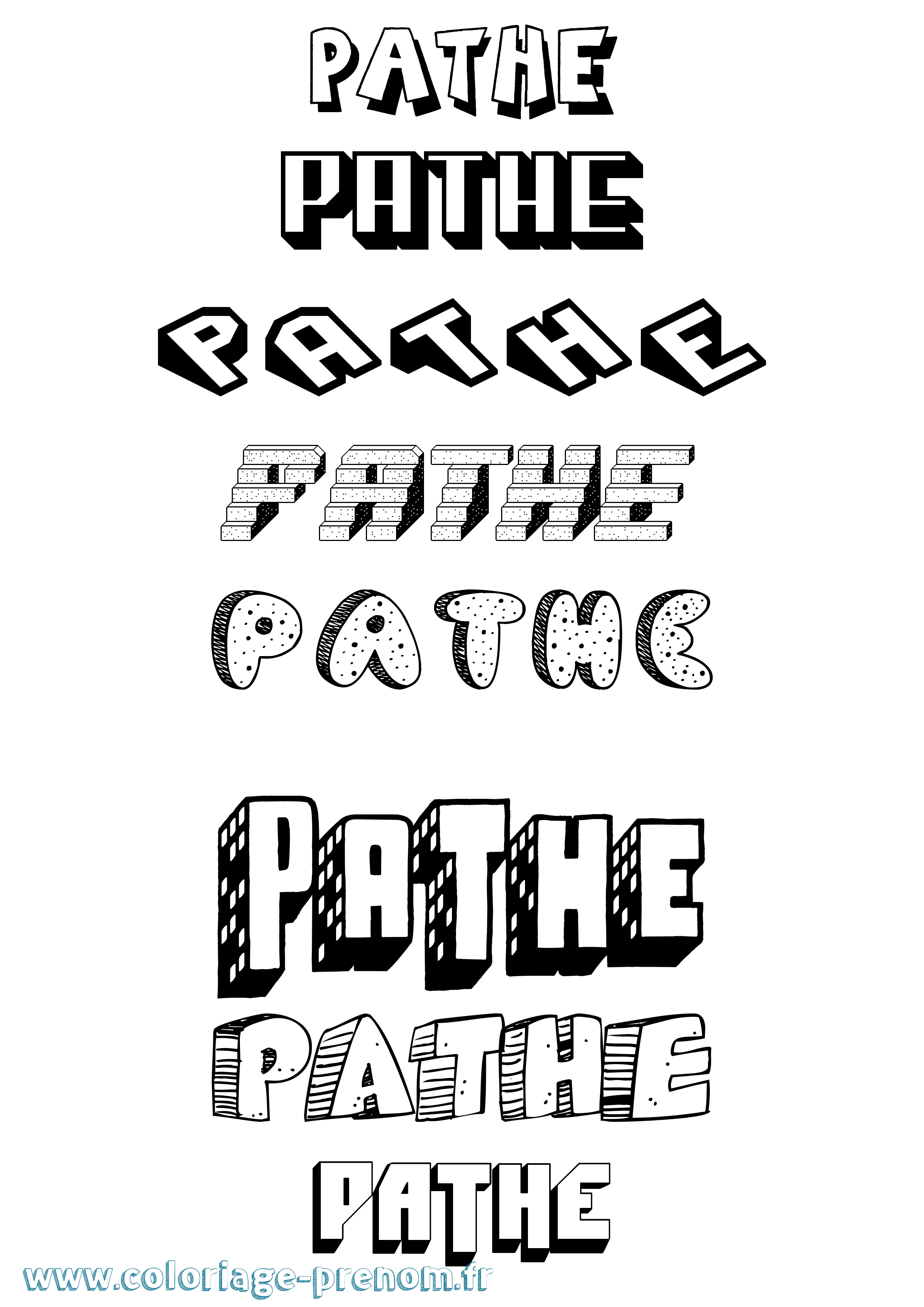 Coloriage Pathe Effet 3D Coloriage prénom Pathe Effet 3D