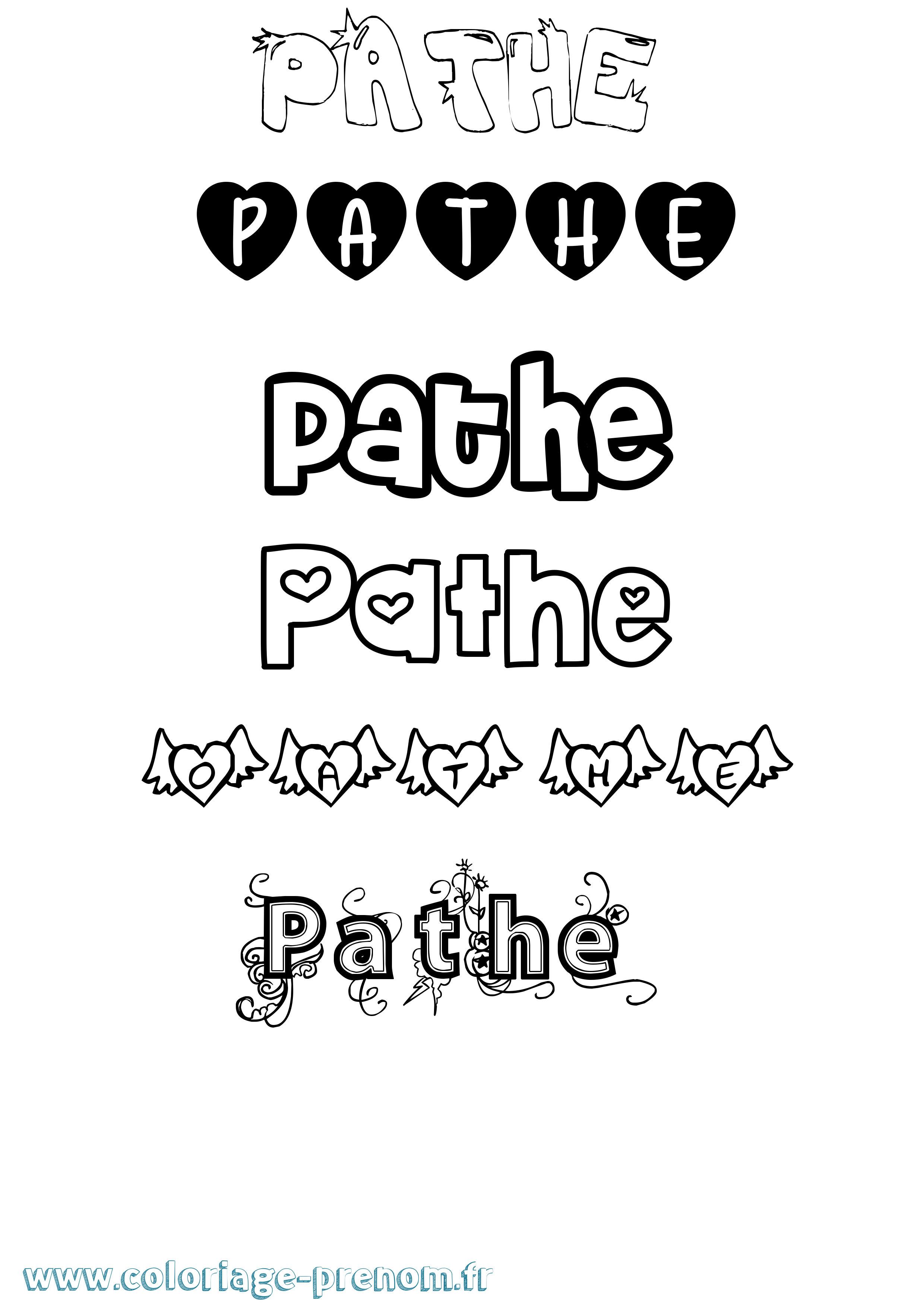 Coloriage Pathe Girly Coloriage prénom Pathe Girly