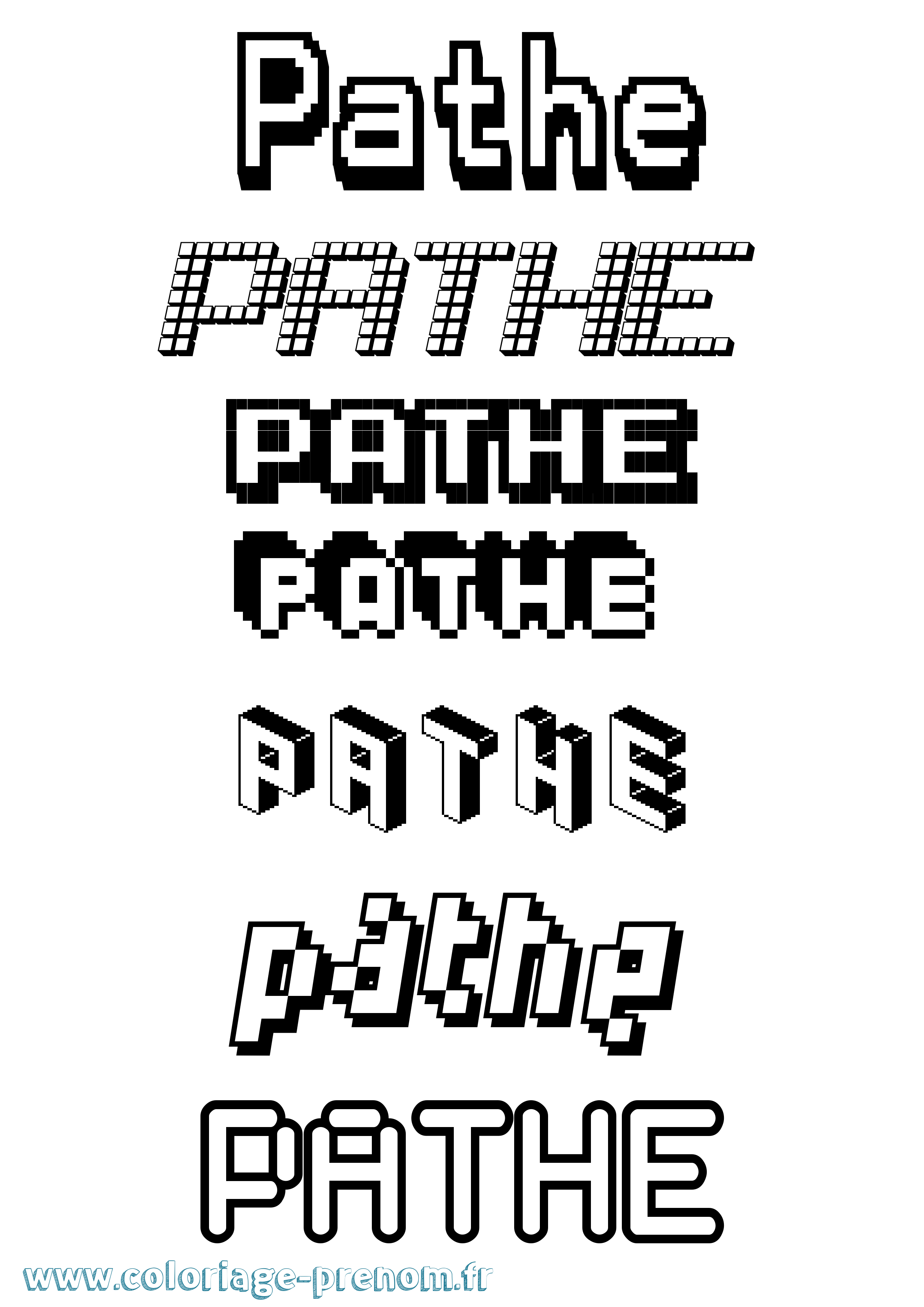 Coloriage Pathe Pixel Coloriage prénom Pathe Pixel