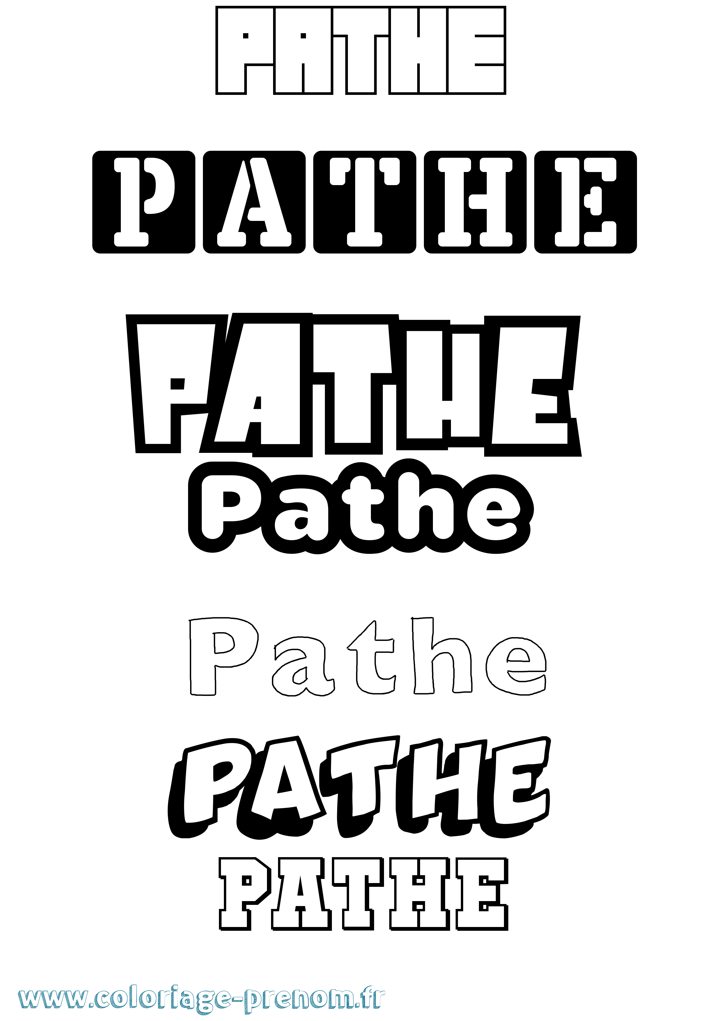 Coloriage Pathe Simple Coloriage prénom Pathe Simple