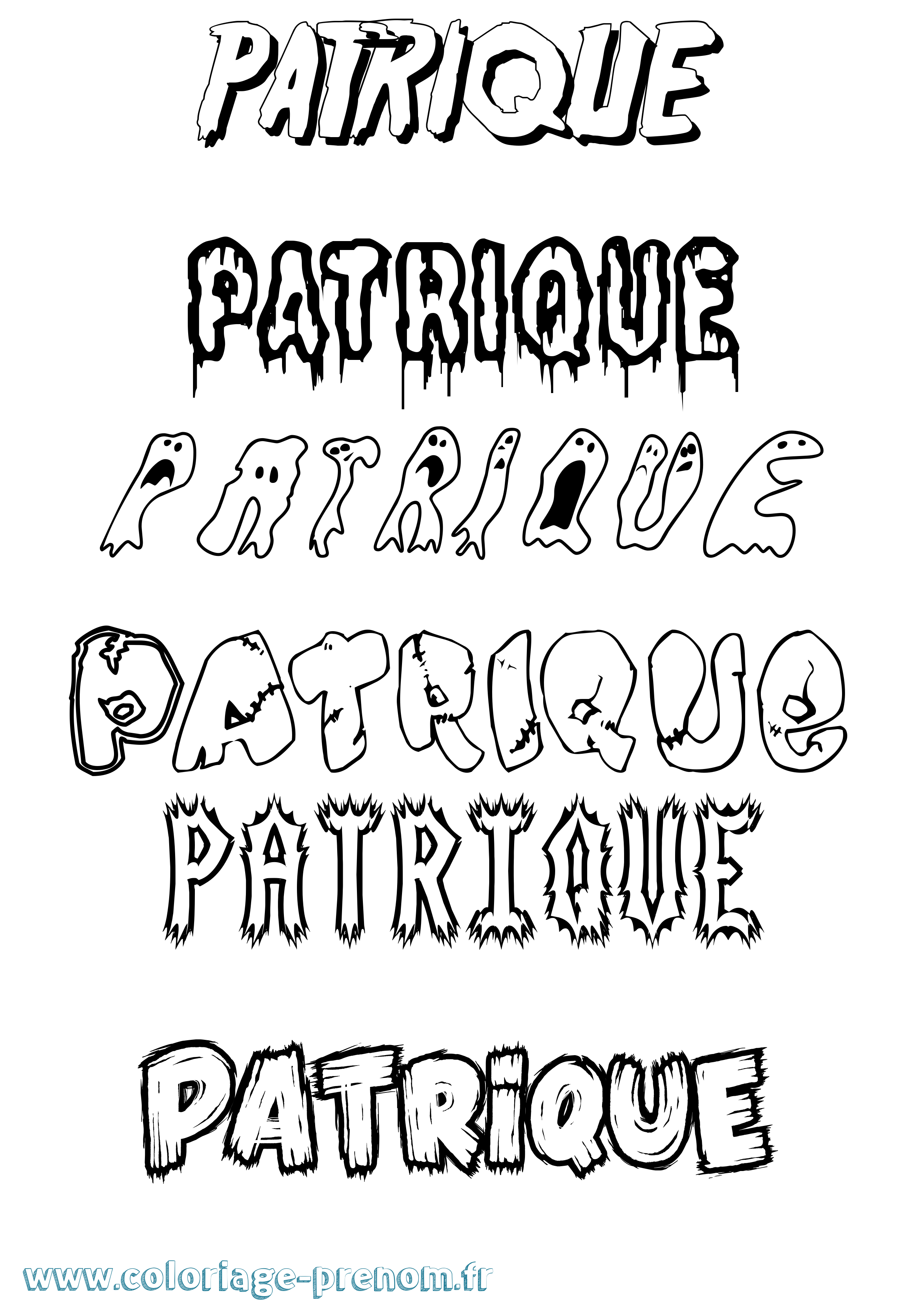 Coloriage Patrique Frisson Coloriage prénom Patrique Frisson
