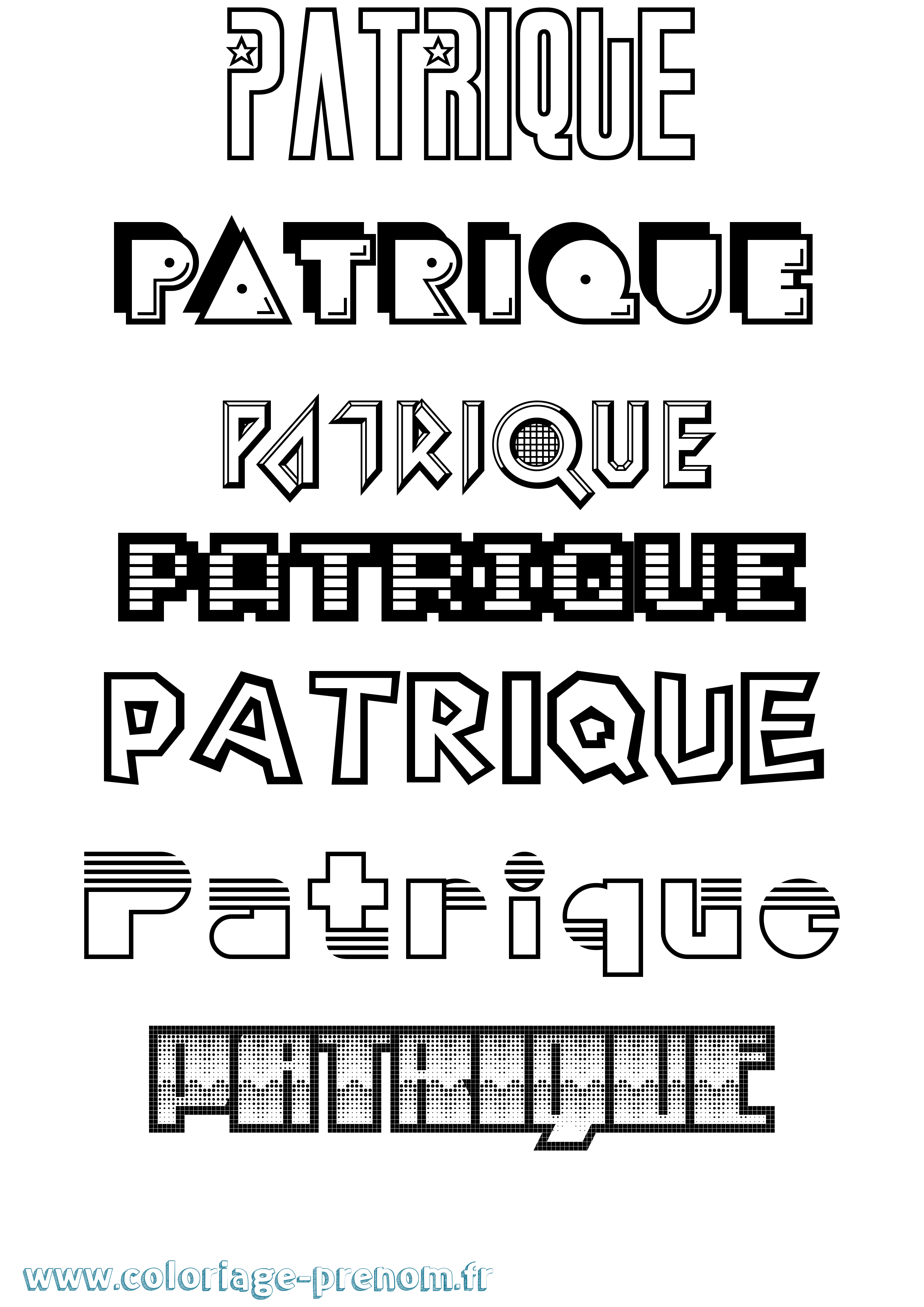 Coloriage Patrique Jeux Vidéos Coloriage prénom Patrique Jeux Vidéos