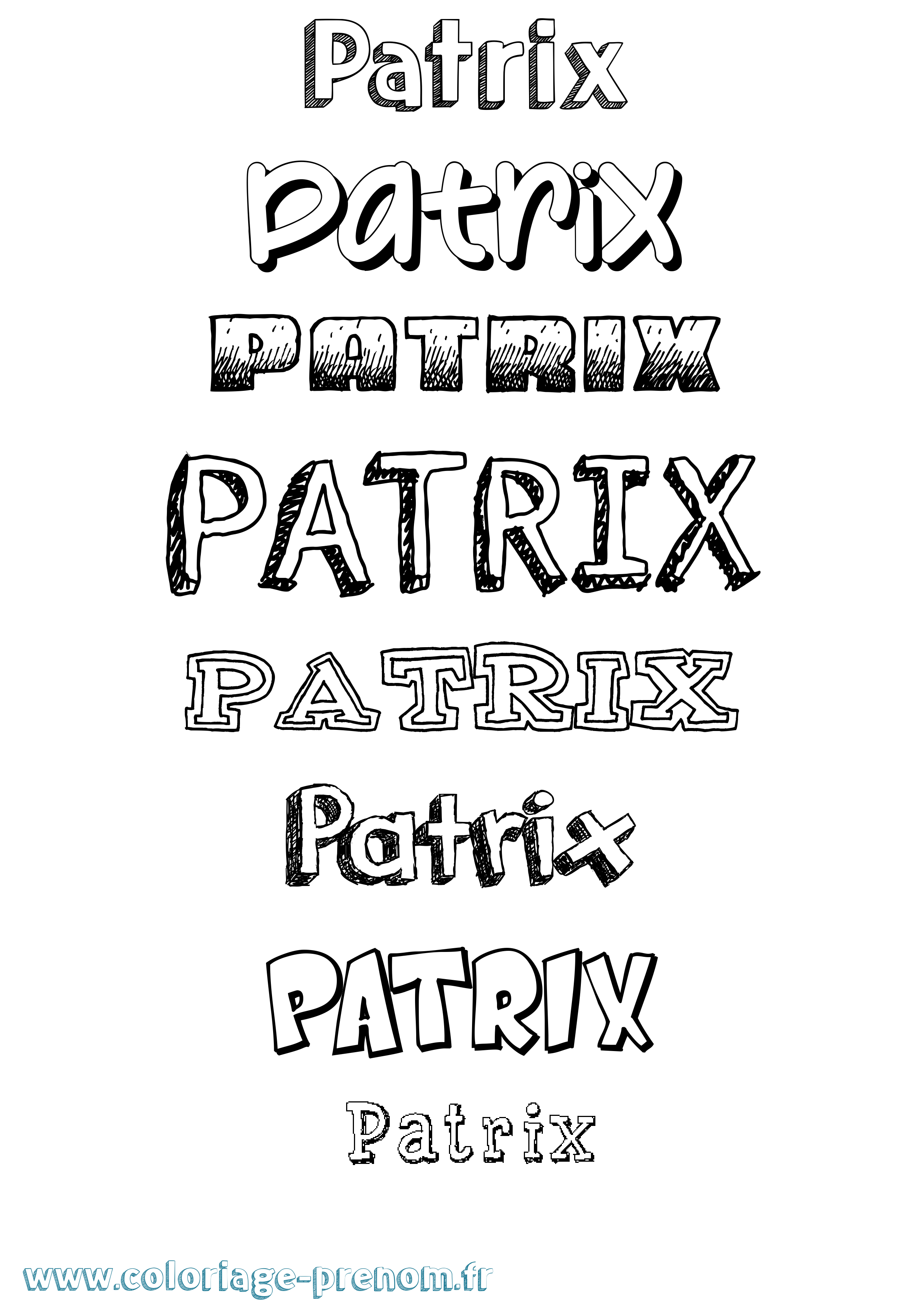 Coloriage Patrix Dessiné Coloriage prénom Patrix Dessiné
