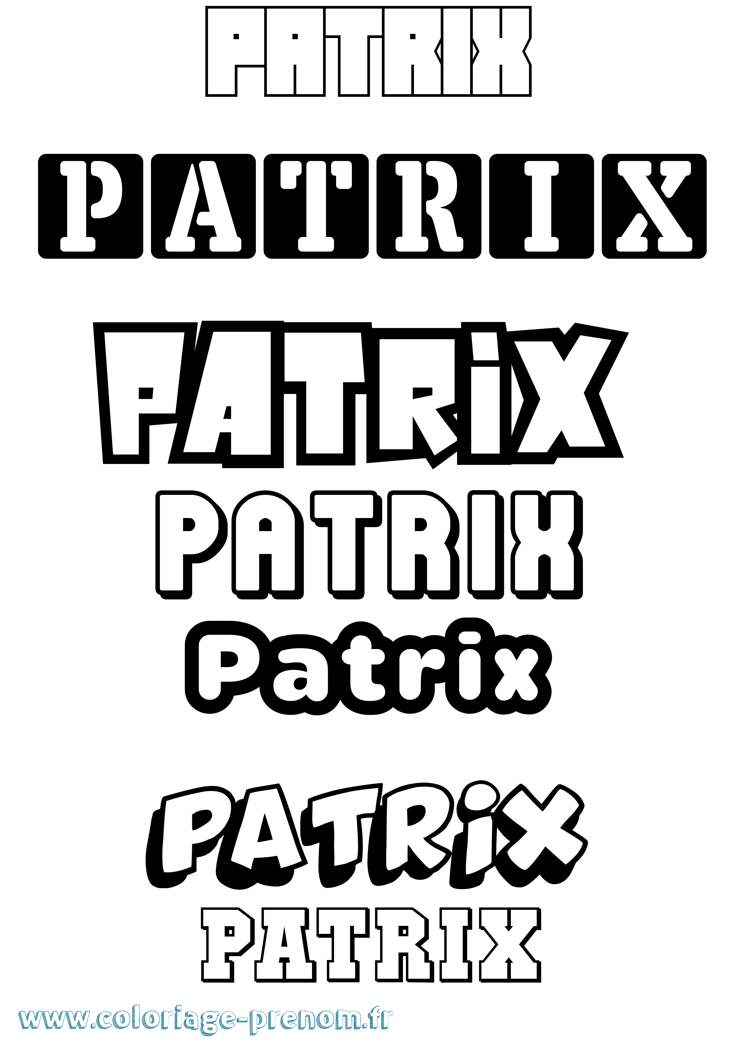 Coloriage Patrix Simple Coloriage prénom Patrix Simple