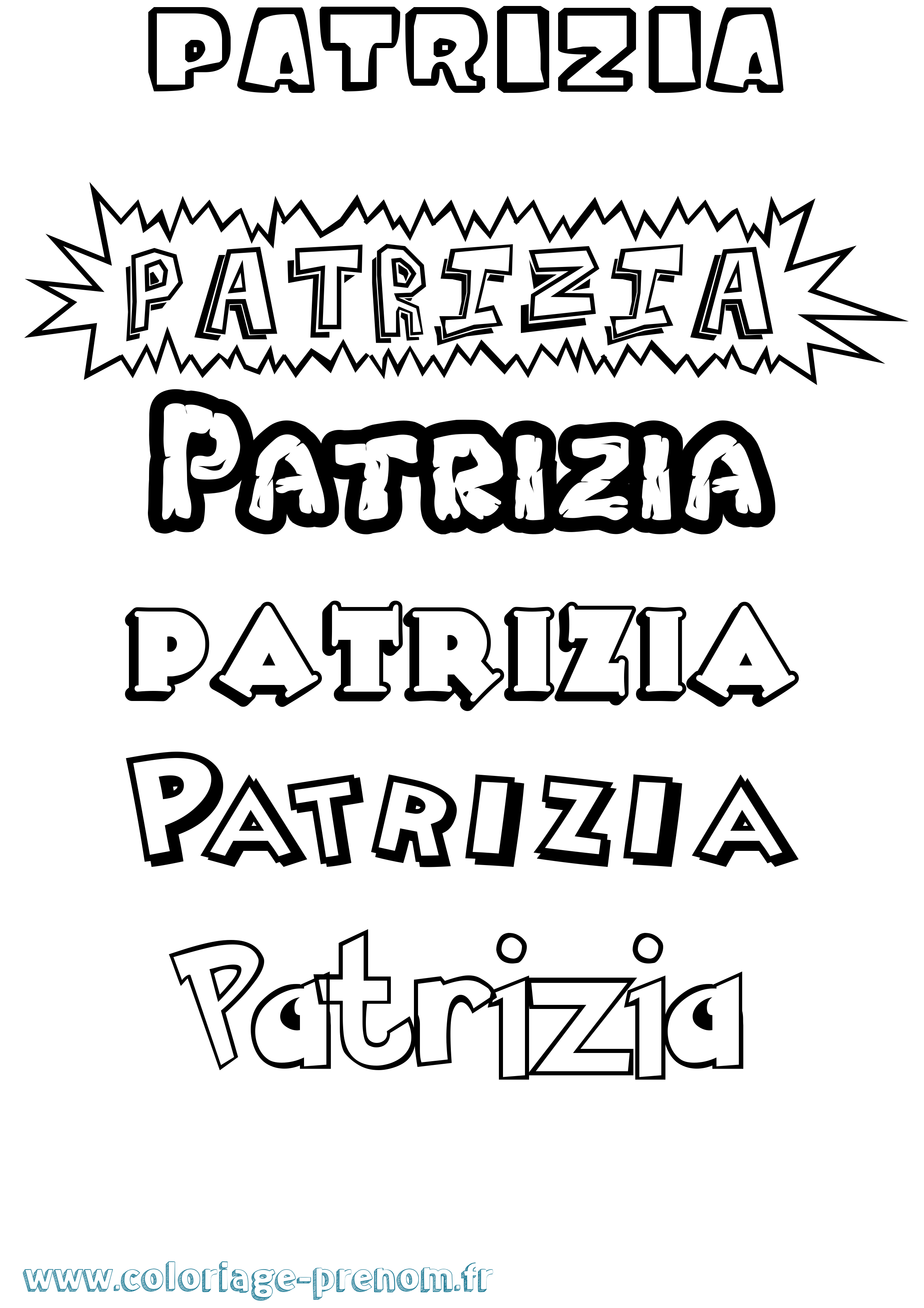 Coloriage Patrizia Dessin Animé Coloriage prénom Patrizia Dessin Animé