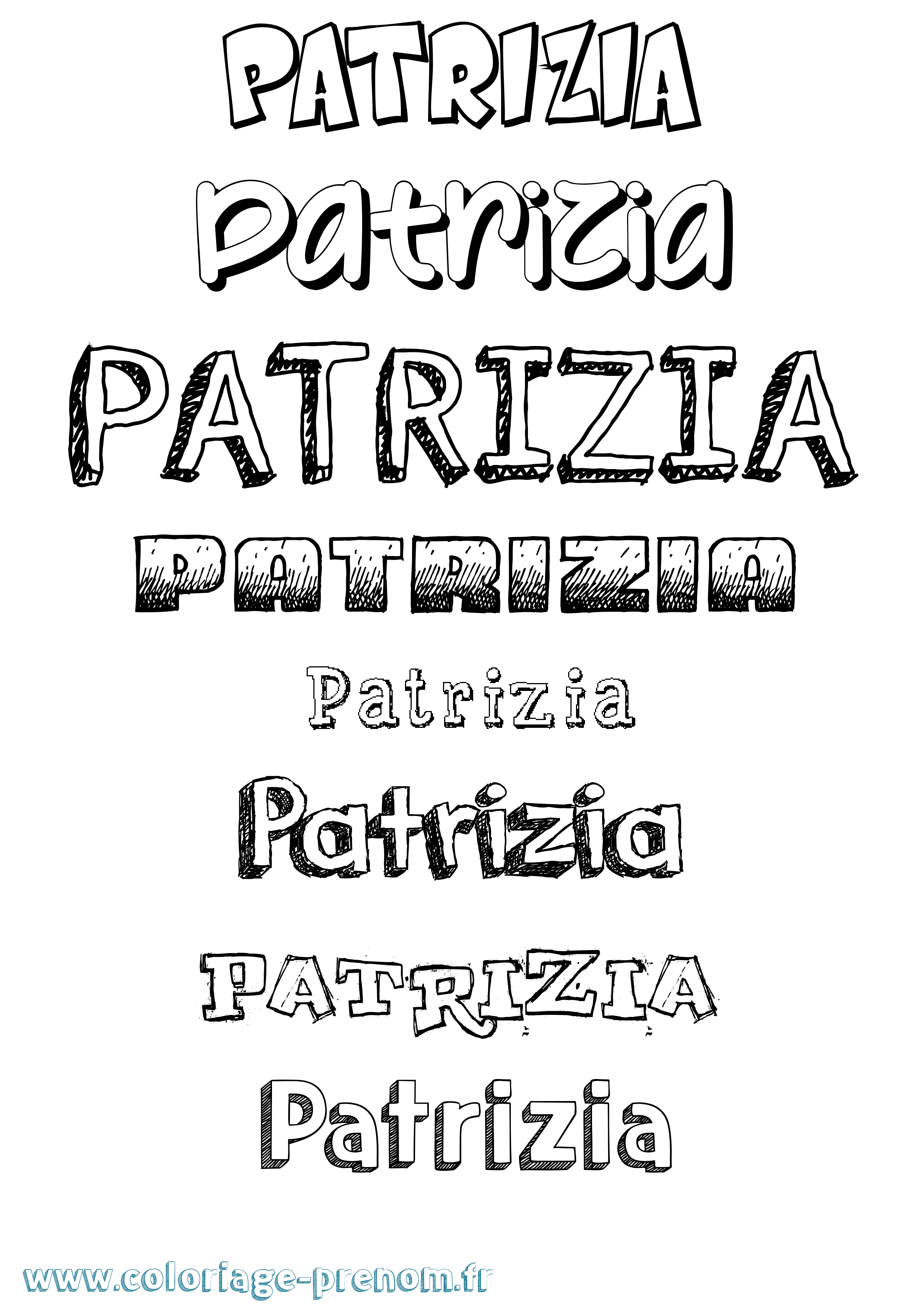 Coloriage Patrizia Dessiné Coloriage prénom Patrizia Dessiné