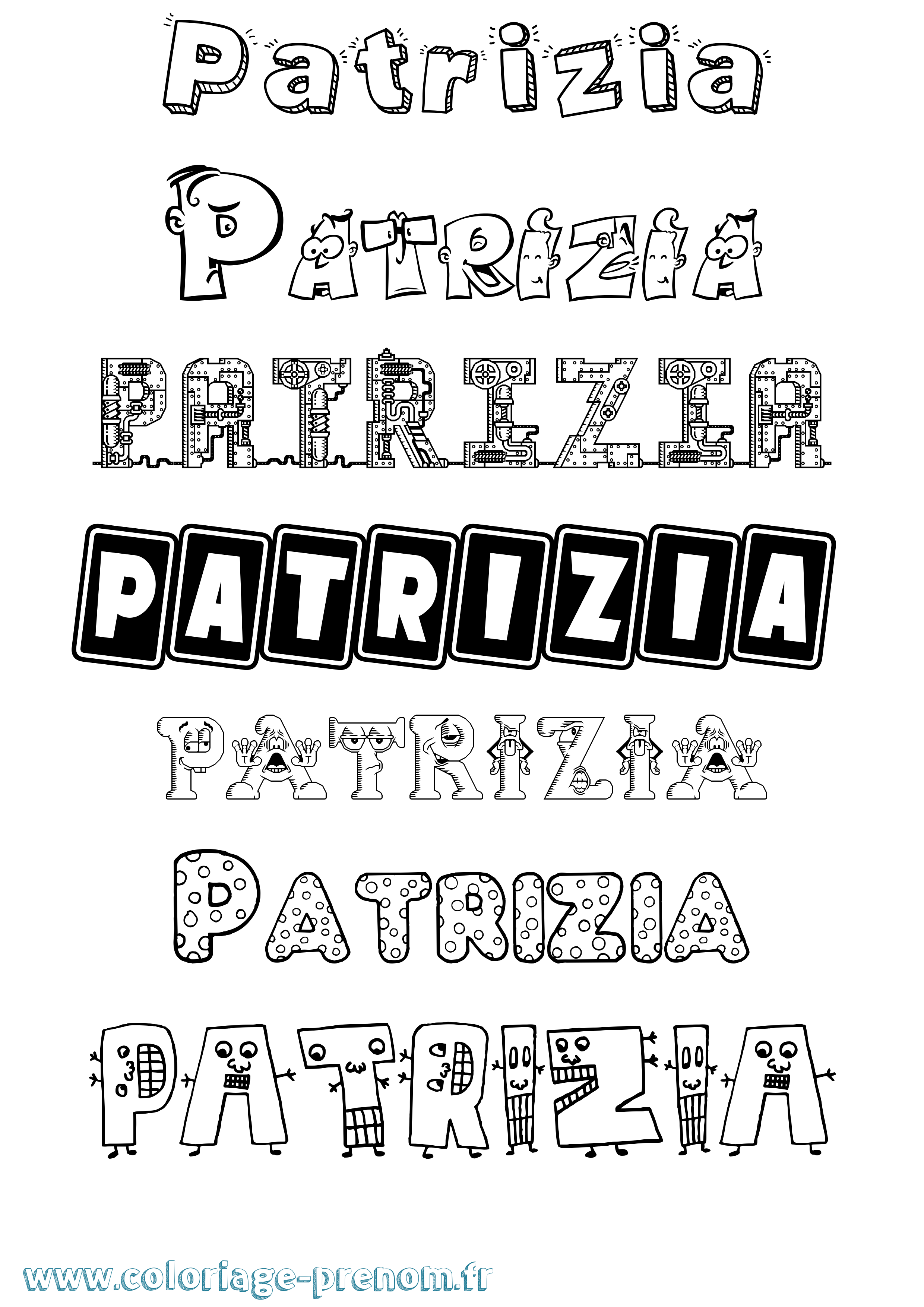 Coloriage Patrizia Fun Coloriage prénom Patrizia Fun