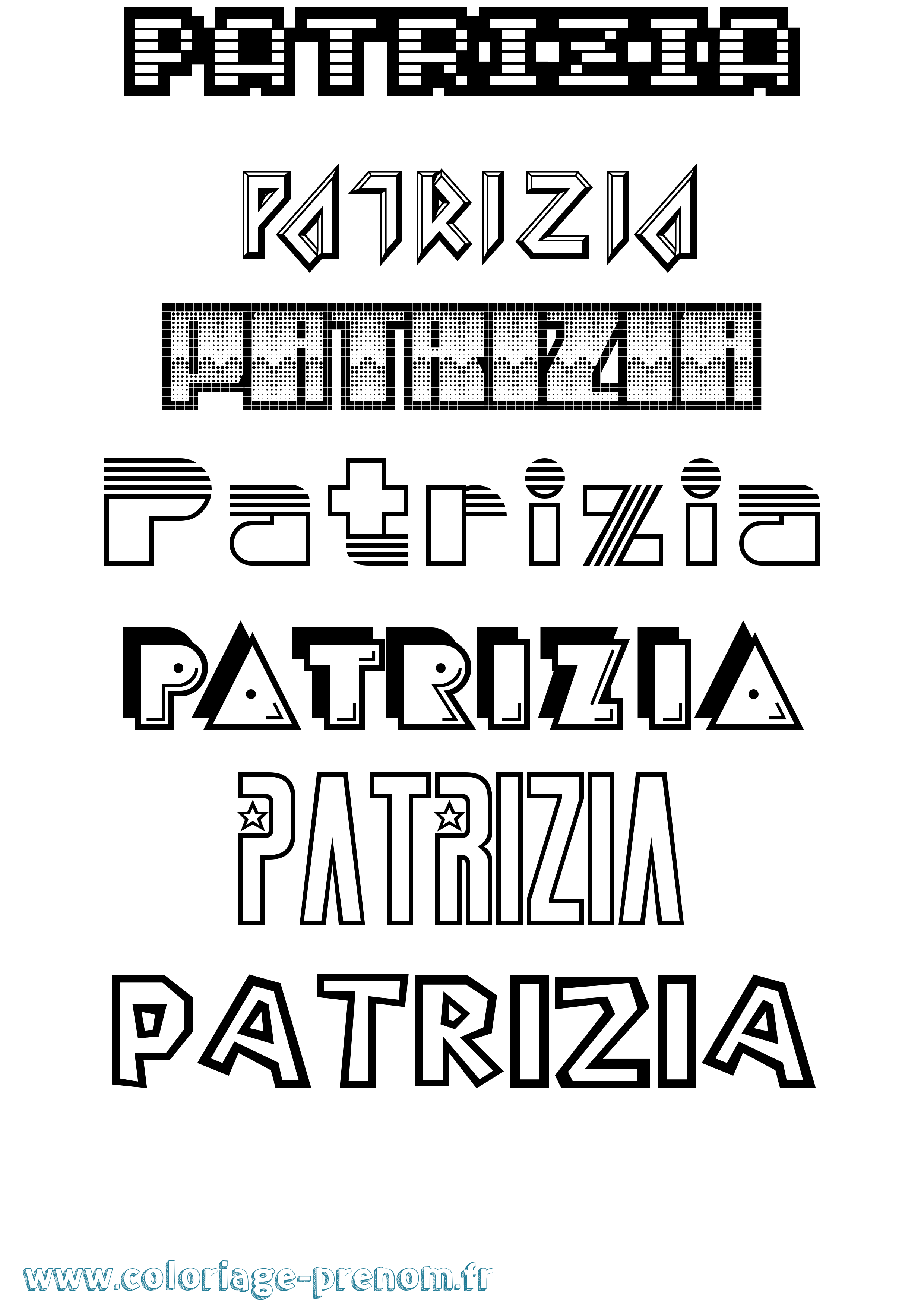 Coloriage Patrizia Jeux Vidéos Coloriage prénom Patrizia Jeux Vidéos
