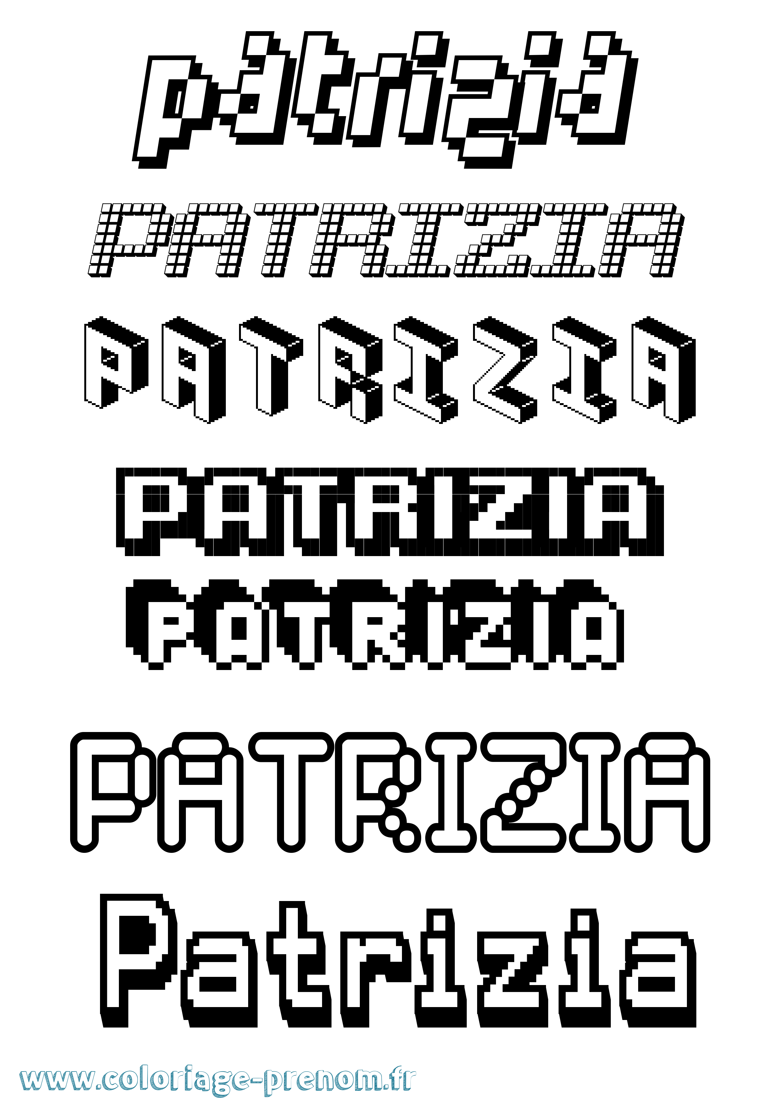 Coloriage Patrizia Pixel Coloriage prénom Patrizia Pixel