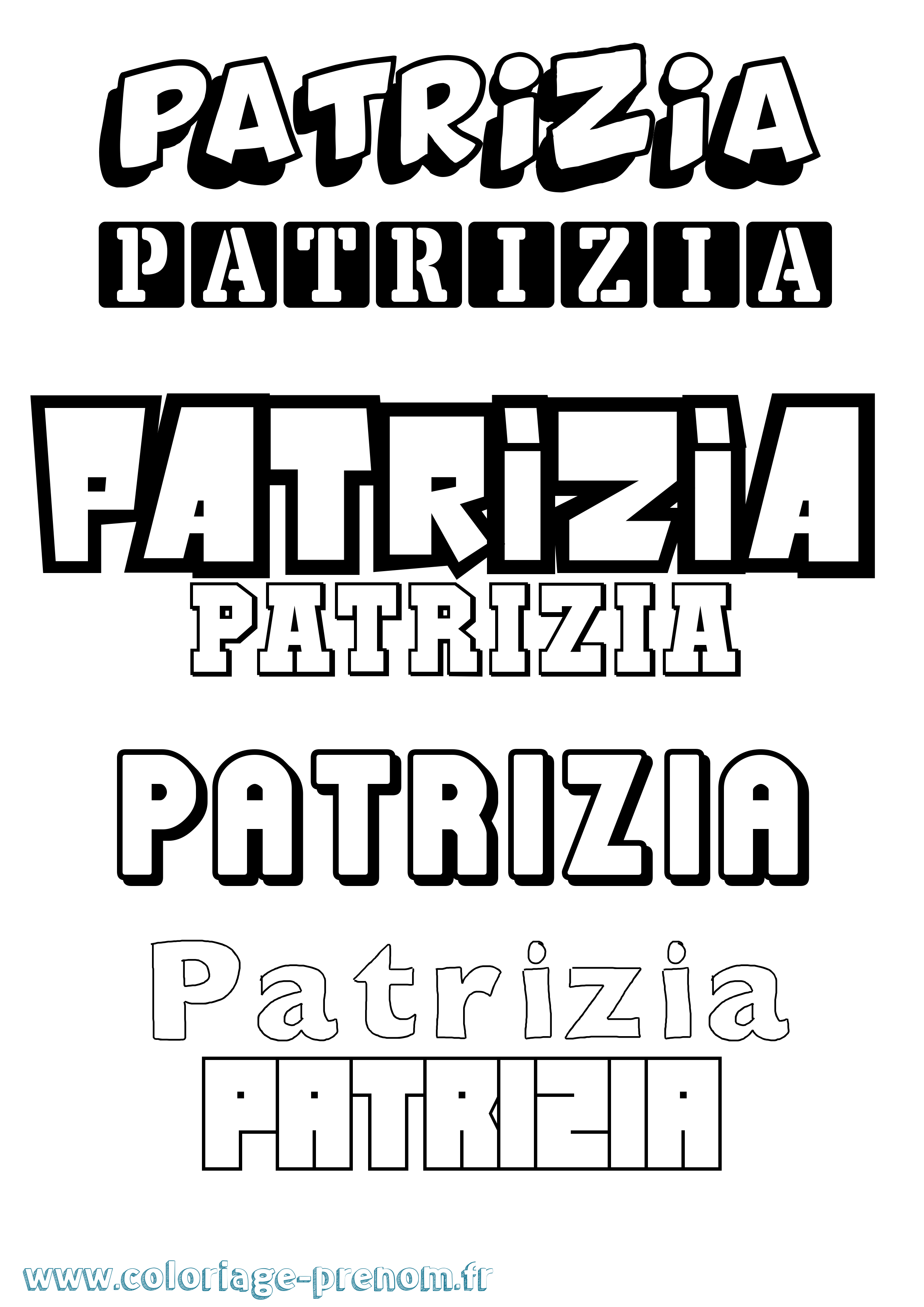 Coloriage Patrizia Simple Coloriage prénom Patrizia Simple
