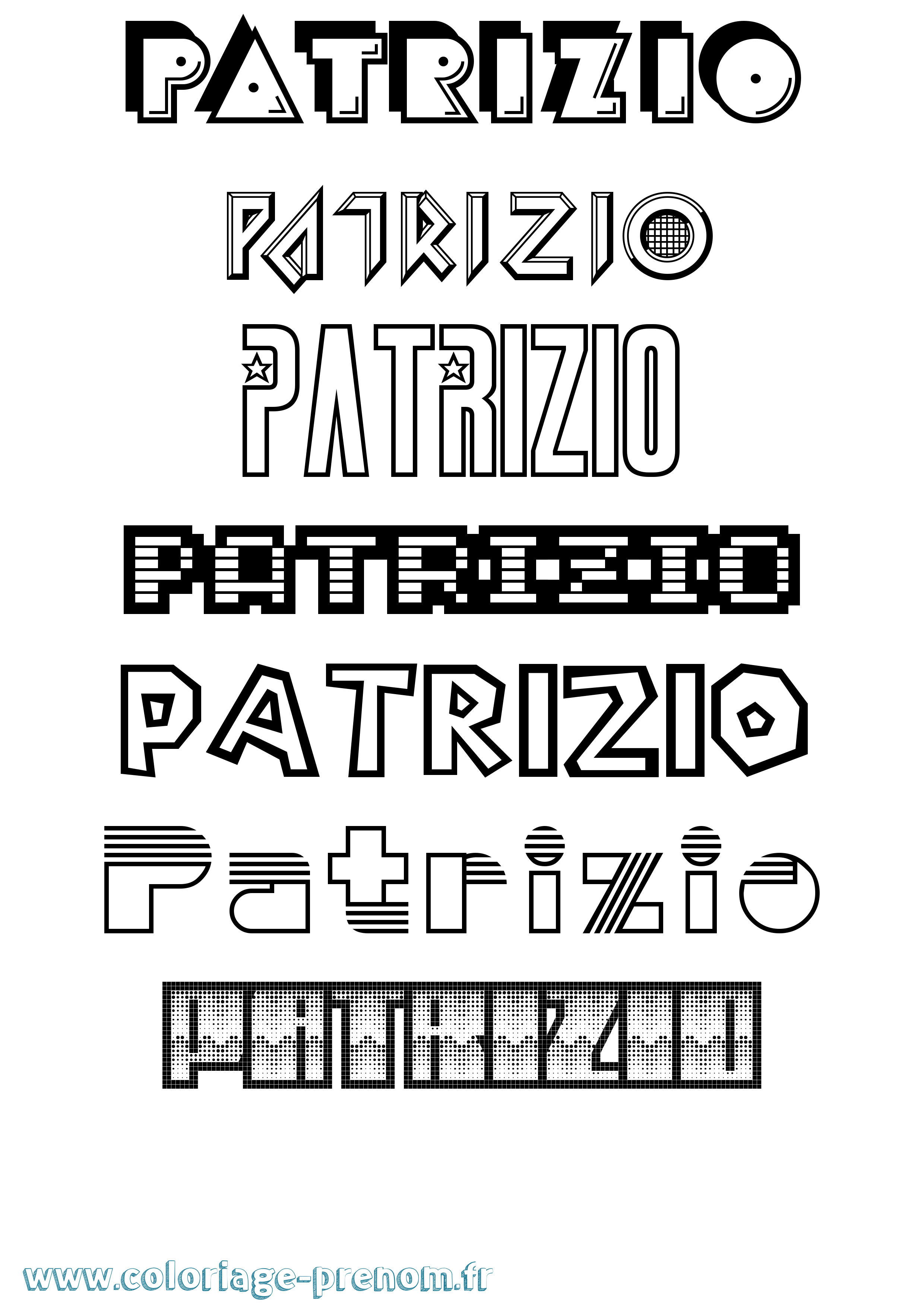 Coloriage Patrizio Jeux Vidéos Coloriage prénom Patrizio Jeux Vidéos