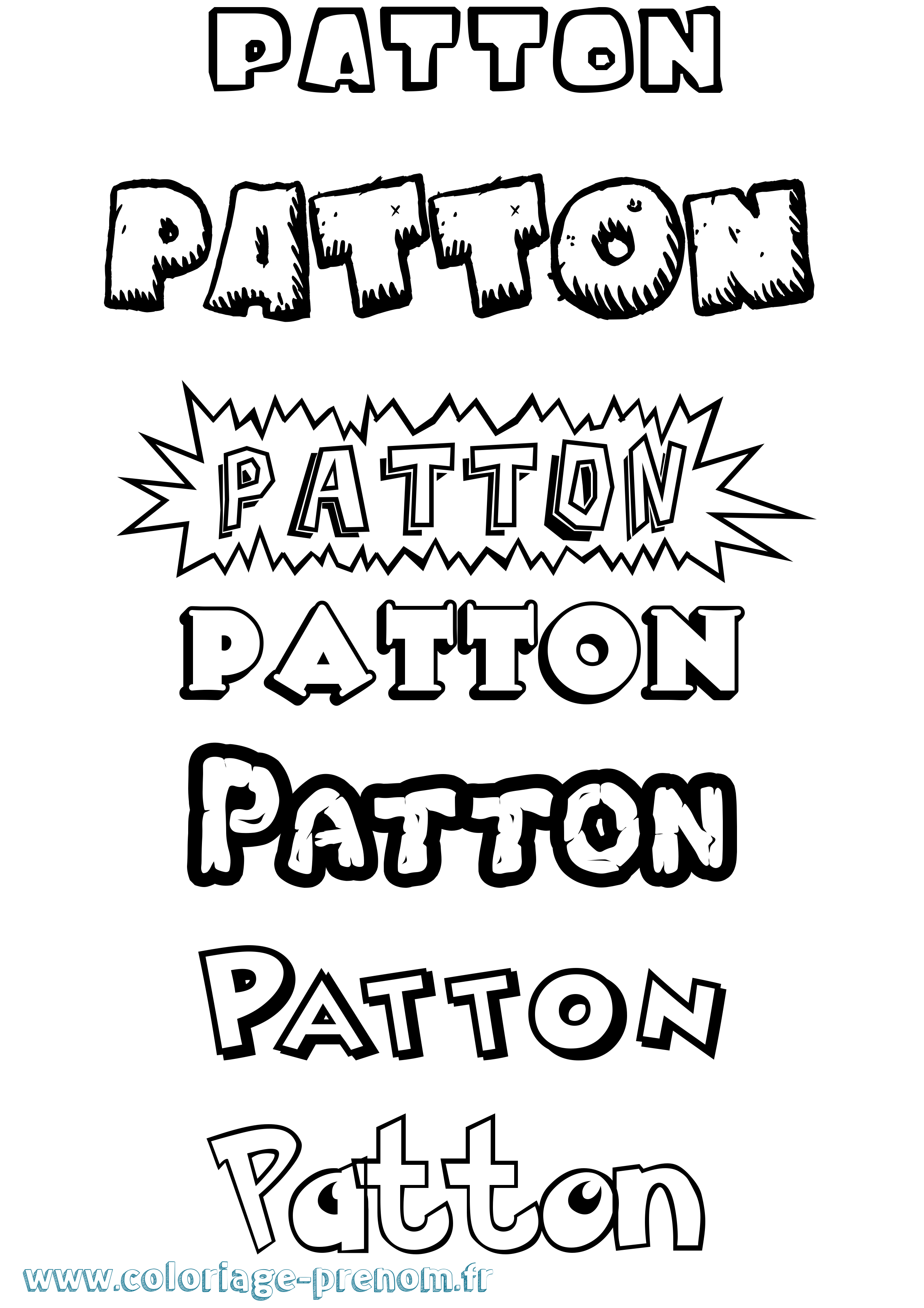 Coloriage Patton Dessin Animé Coloriage prénom Patton Dessin Animé