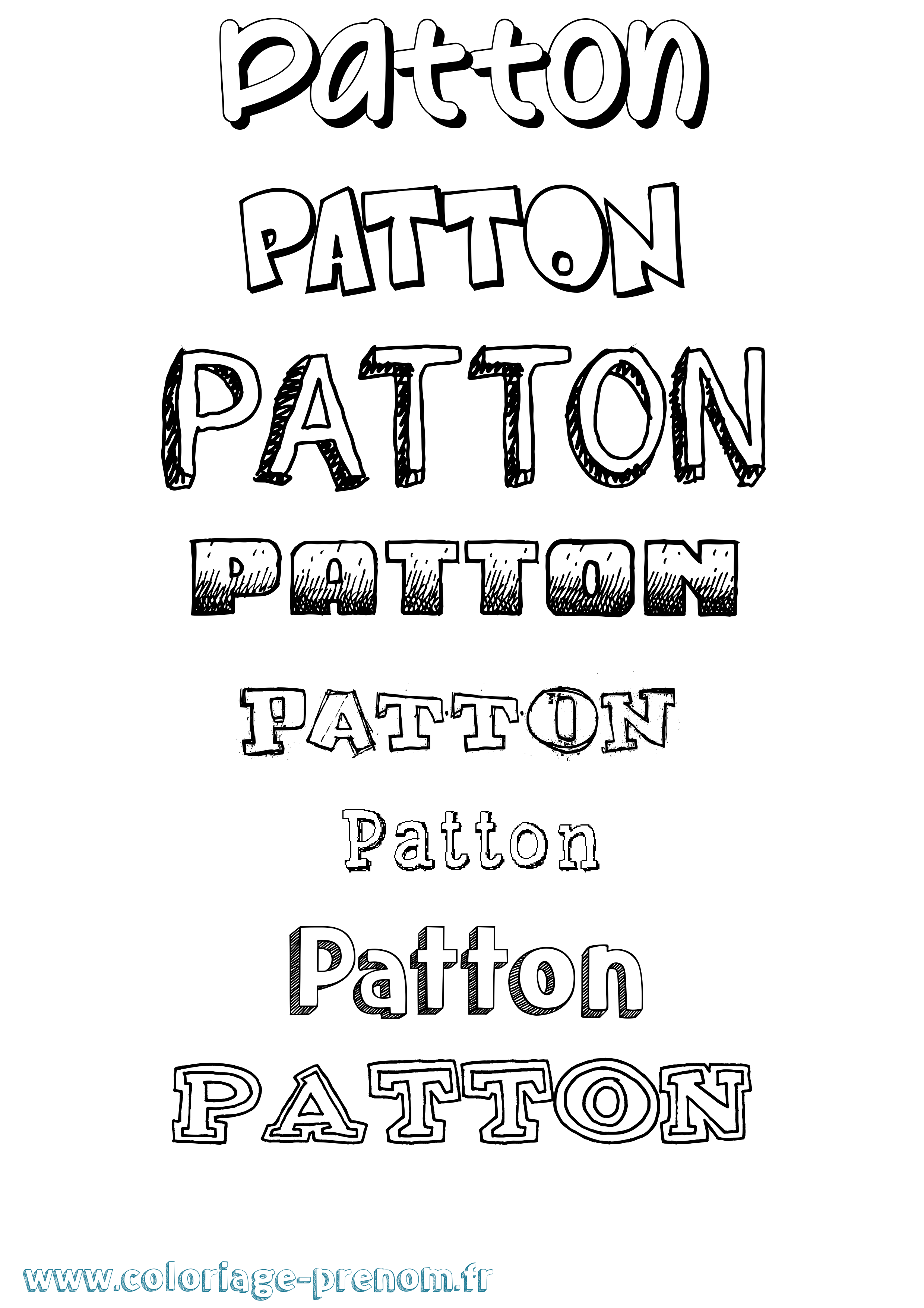 Coloriage Patton Dessiné Coloriage prénom Patton Dessiné