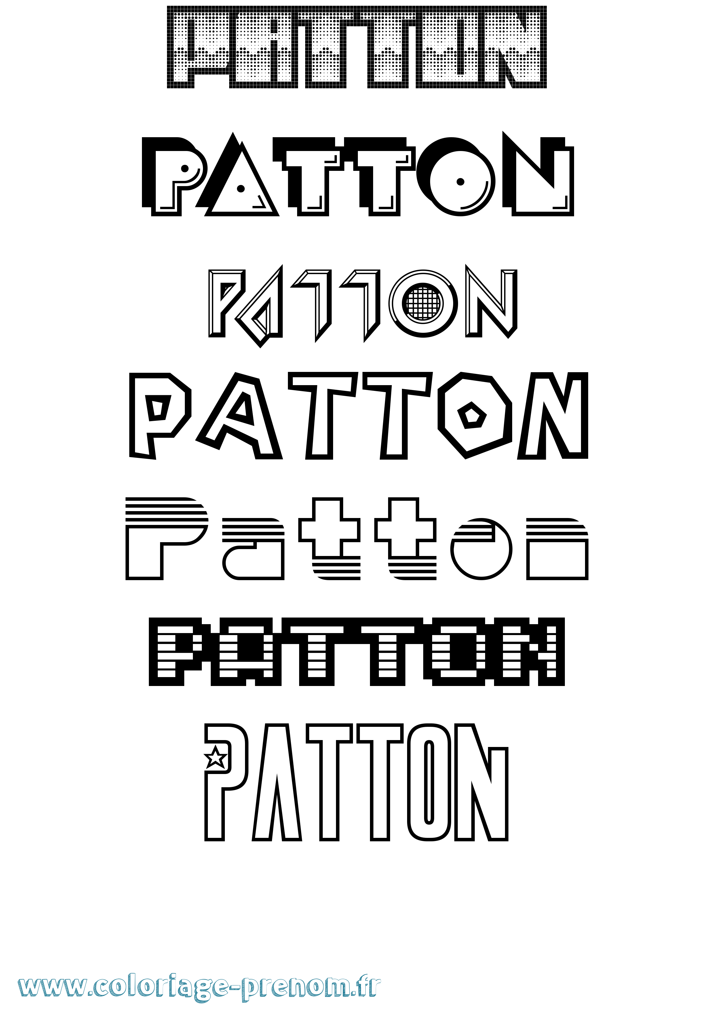 Coloriage Patton Jeux Vidéos Coloriage prénom Patton Jeux Vidéos