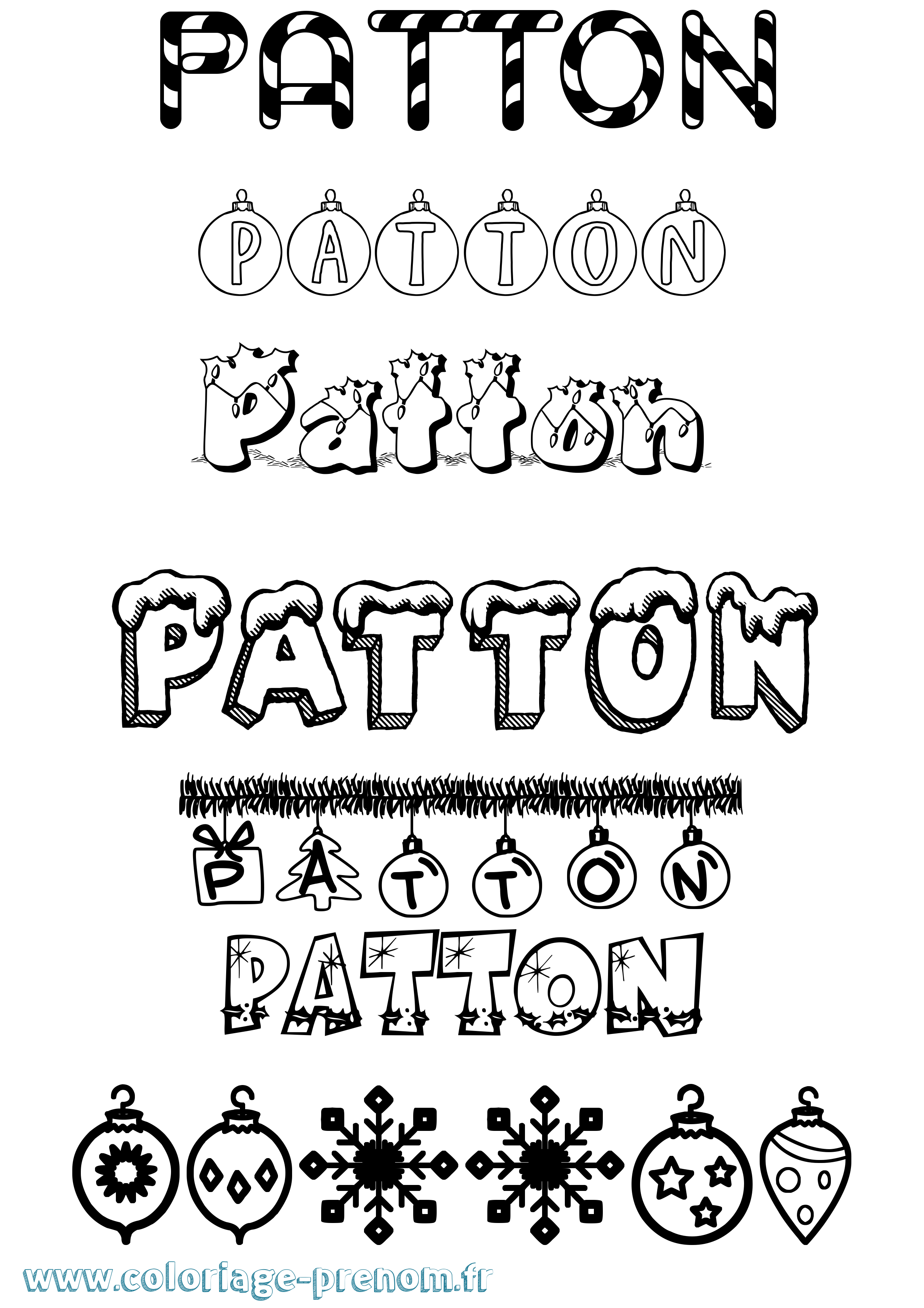 Coloriage Patton Noël Coloriage prénom Patton Noël
