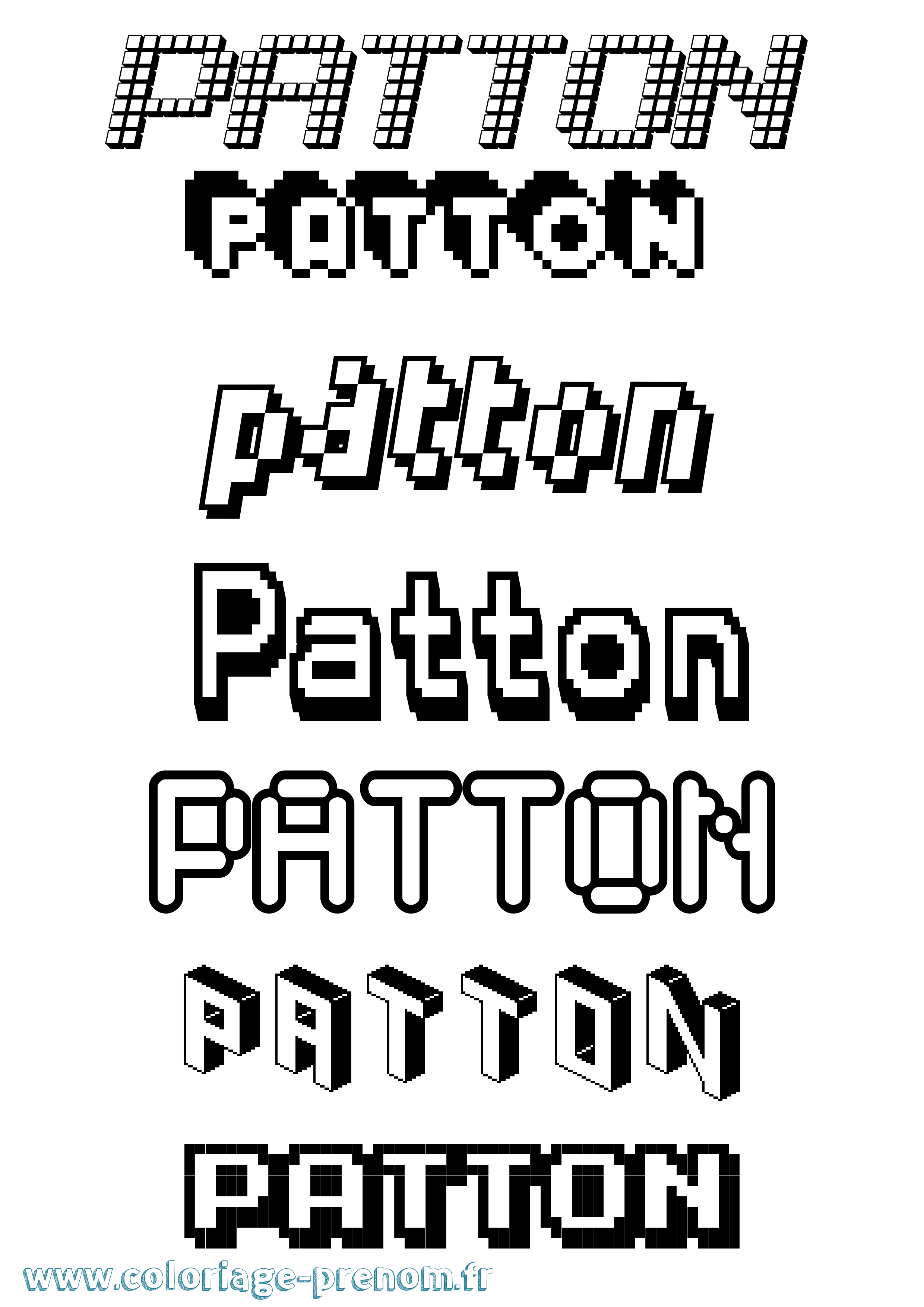 Coloriage Patton Pixel Coloriage prénom Patton Pixel