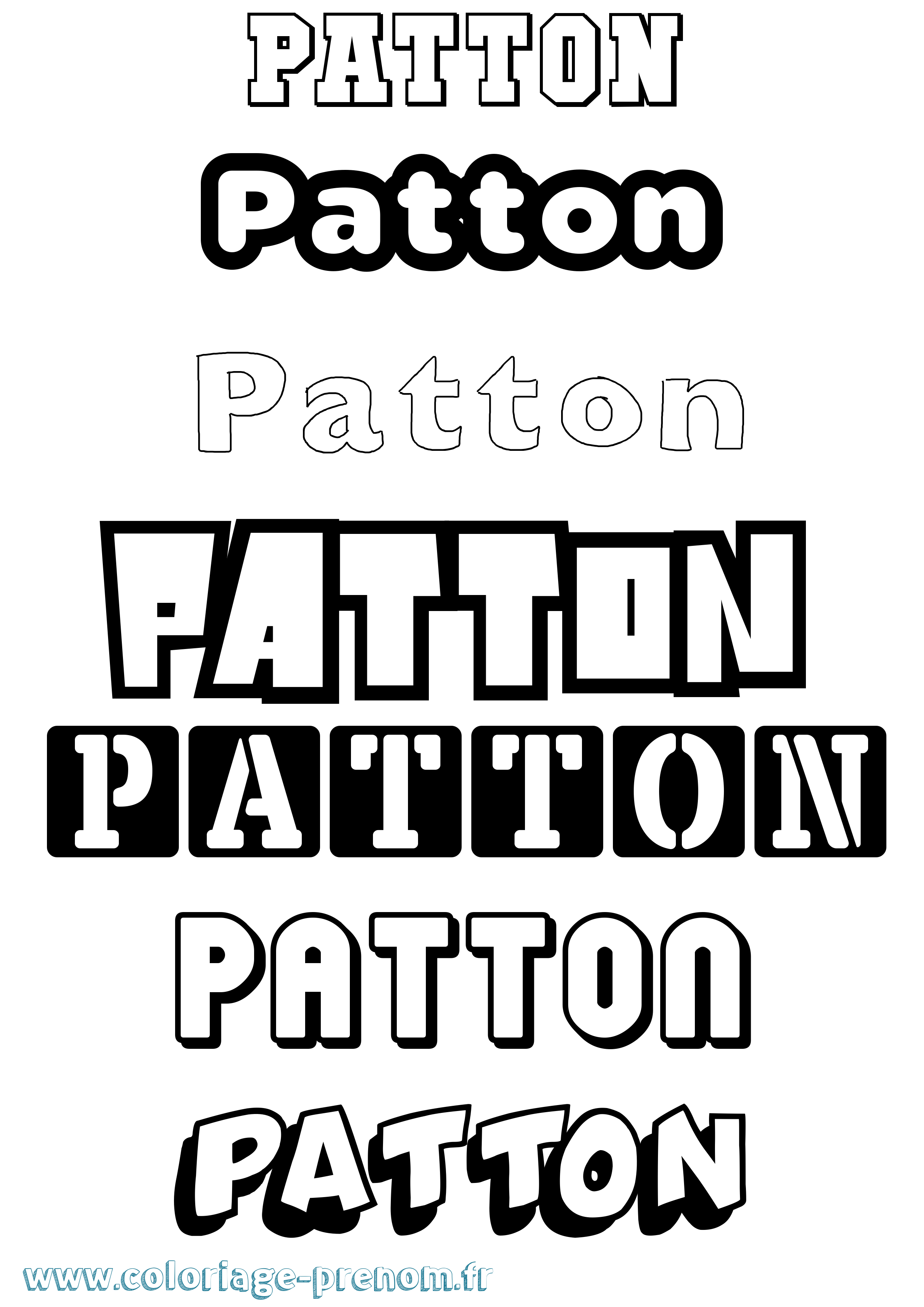 Coloriage Patton Simple Coloriage prénom Patton Simple