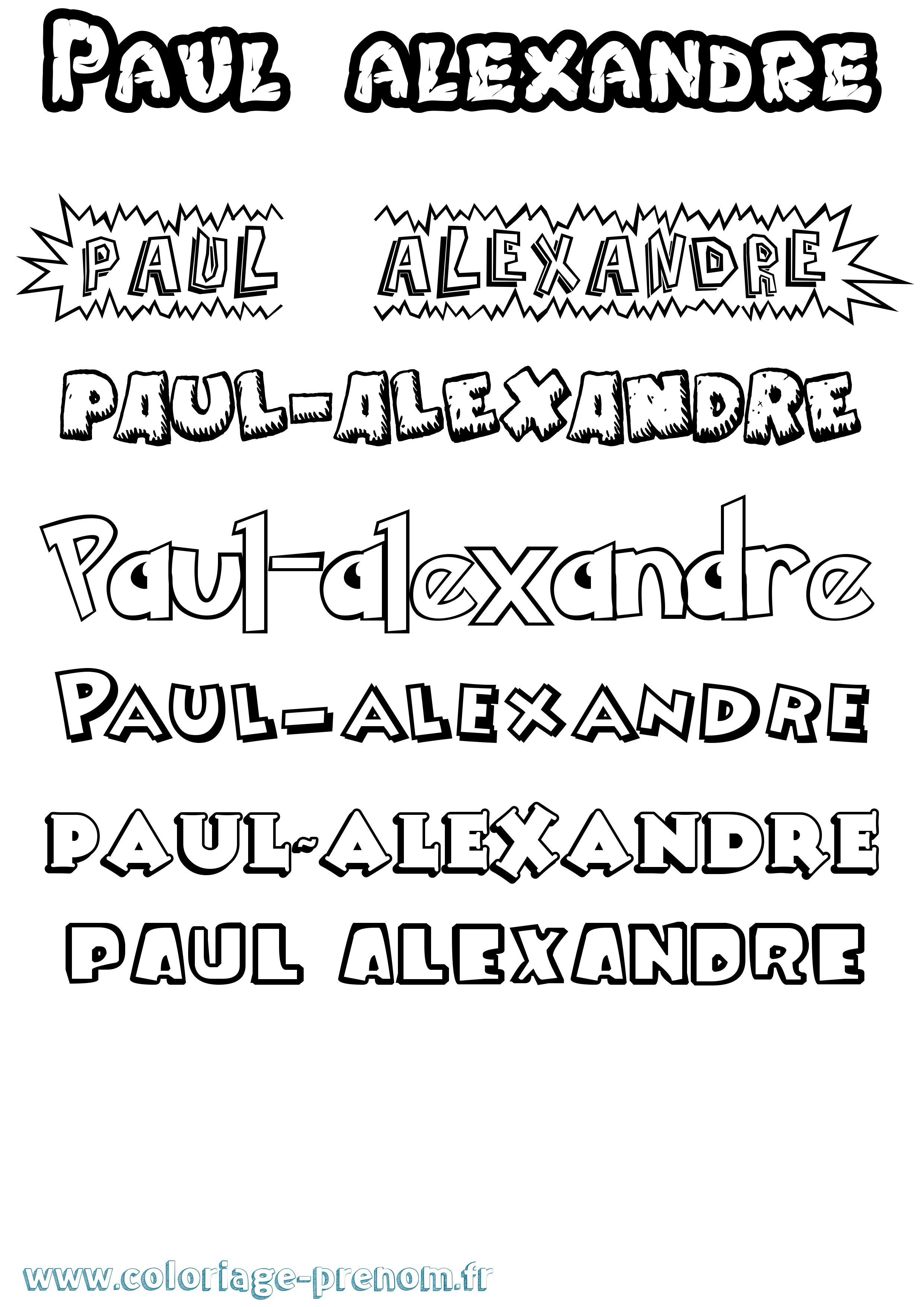 Coloriage Paul-Alexandre Dessin Animé Coloriage prénom Paul-Alexandre Dessin Animé