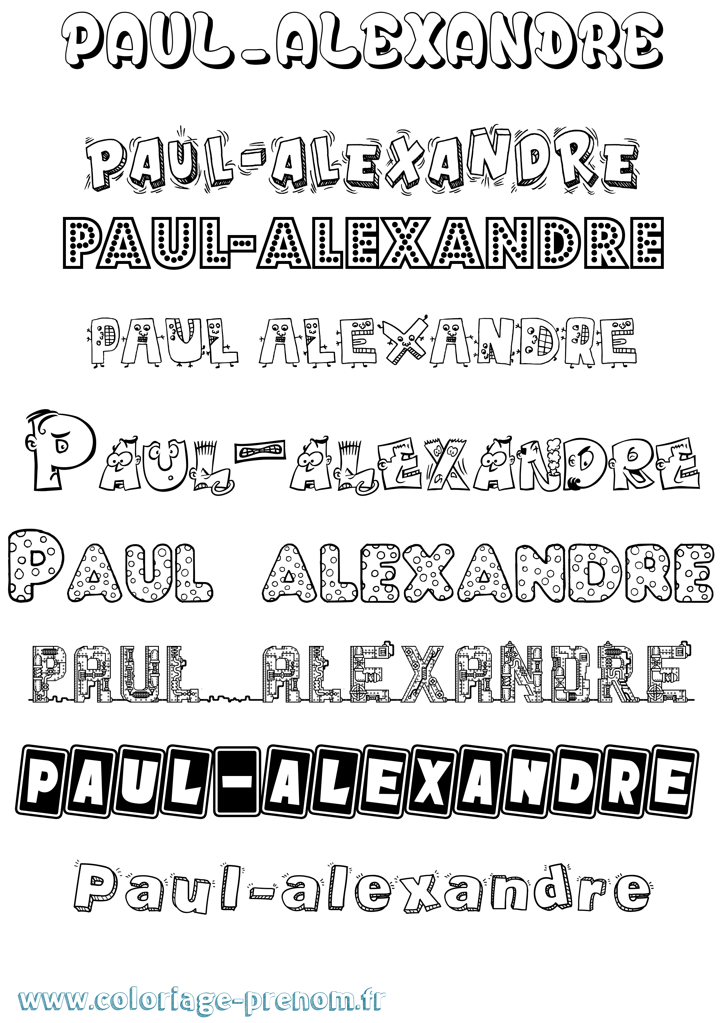 Coloriage Paul-Alexandre Fun Coloriage prénom Paul-Alexandre Fun