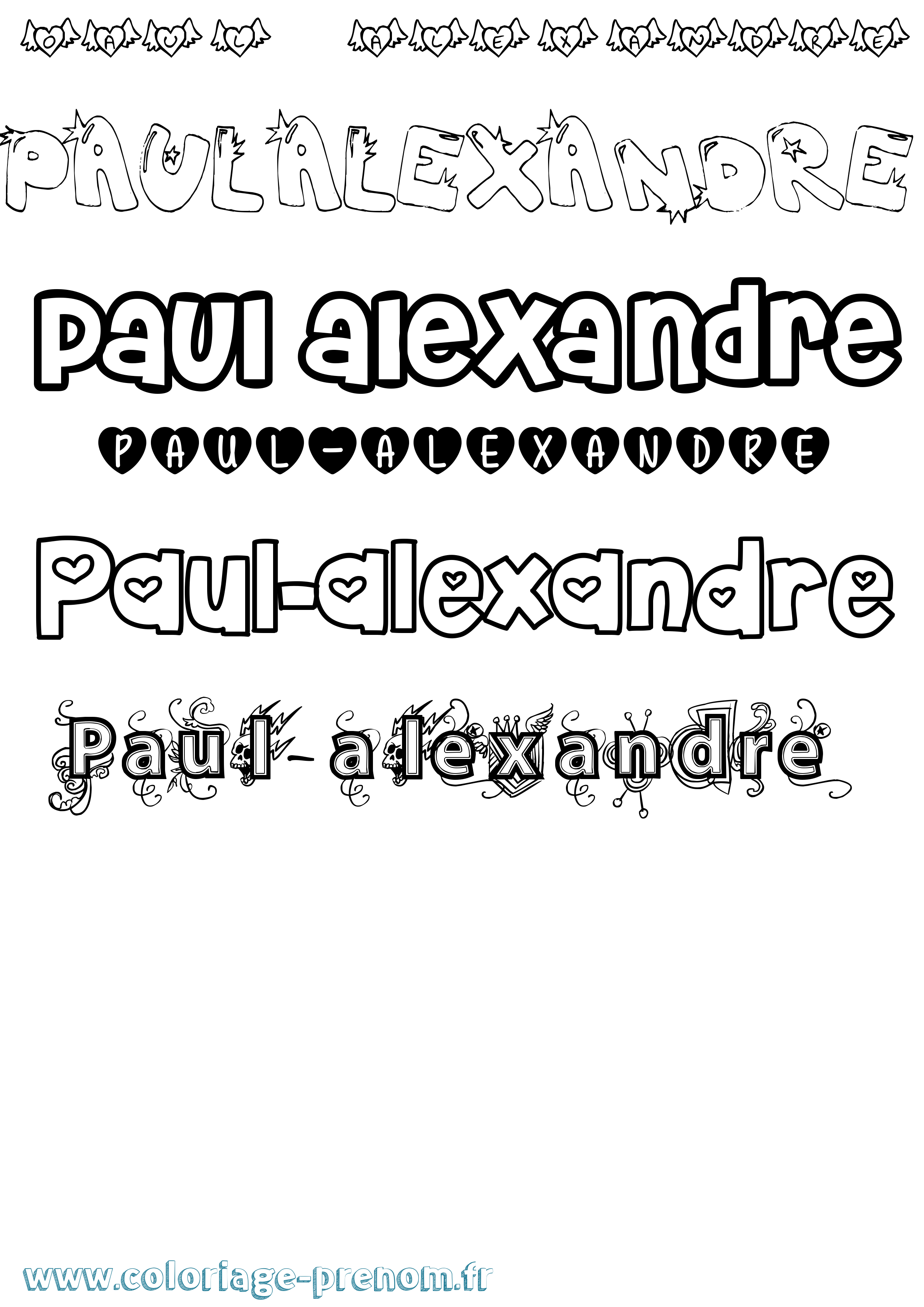 Coloriage Paul-Alexandre Girly Coloriage prénom Paul-Alexandre Girly