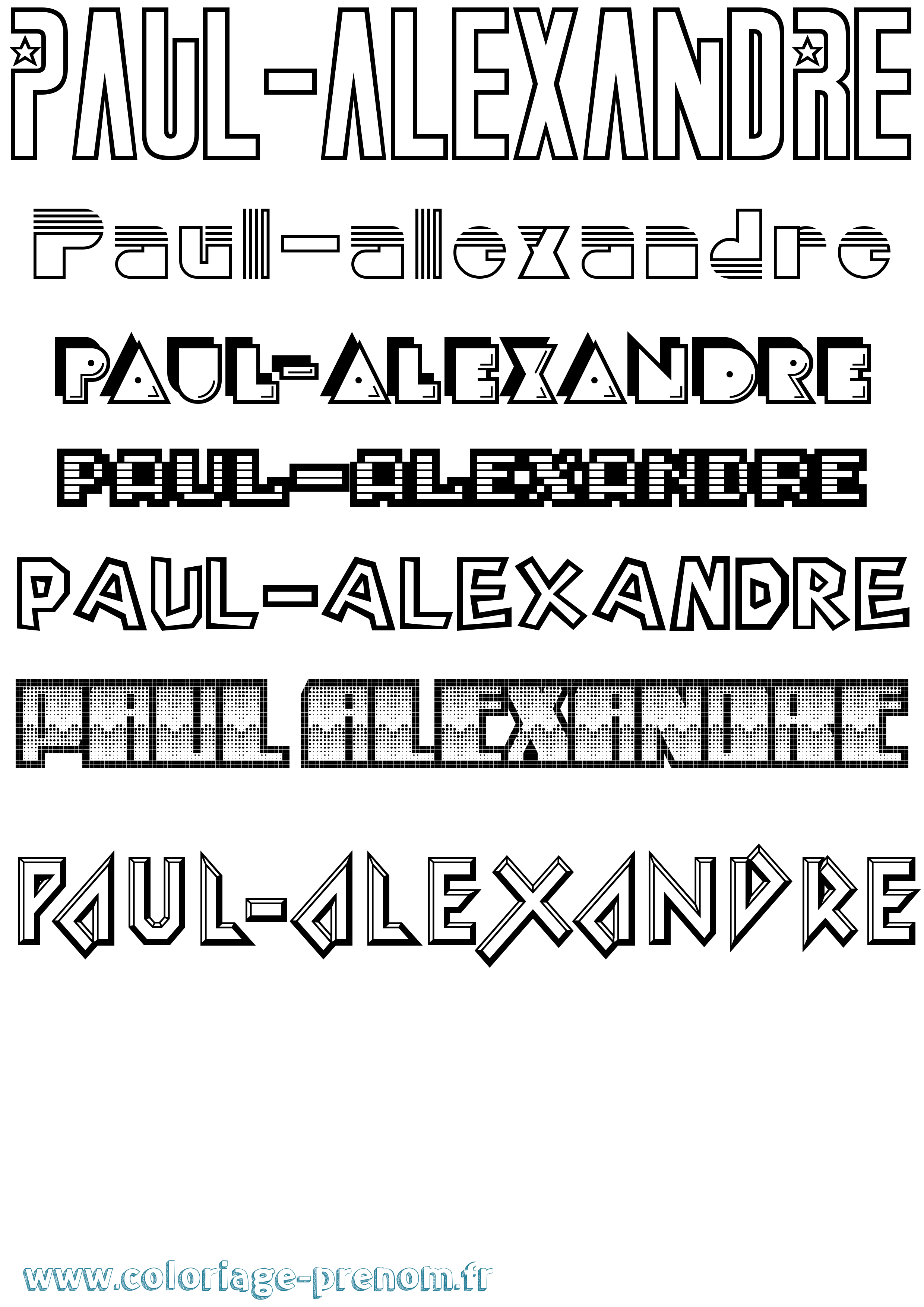Coloriage Paul-Alexandre Jeux Vidéos Coloriage prénom Paul-Alexandre Jeux Vidéos