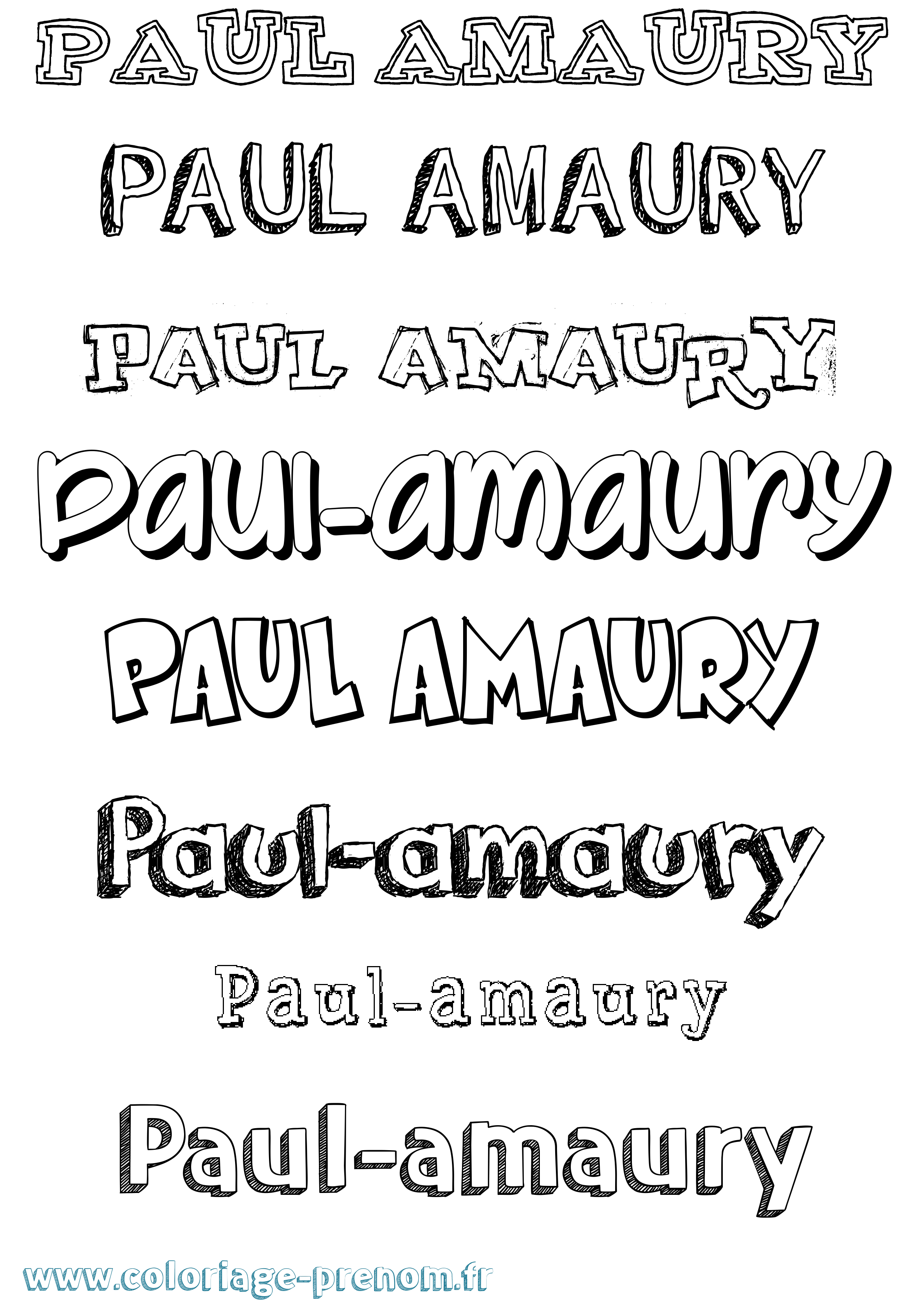 Coloriage Paul-Amaury Dessiné Coloriage prénom Paul-Amaury Dessiné