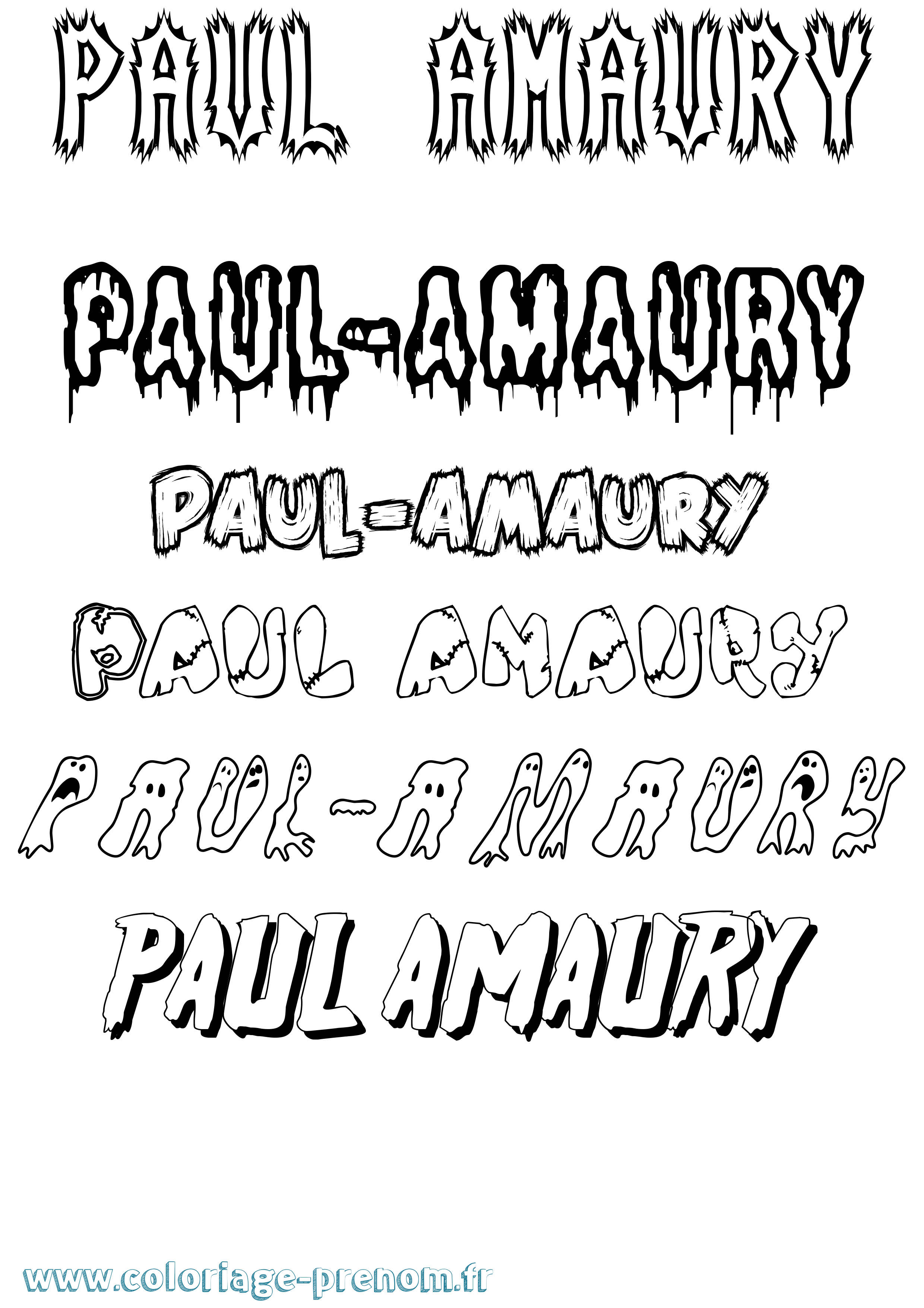 Coloriage Paul-Amaury Frisson Coloriage prénom Paul-Amaury Frisson