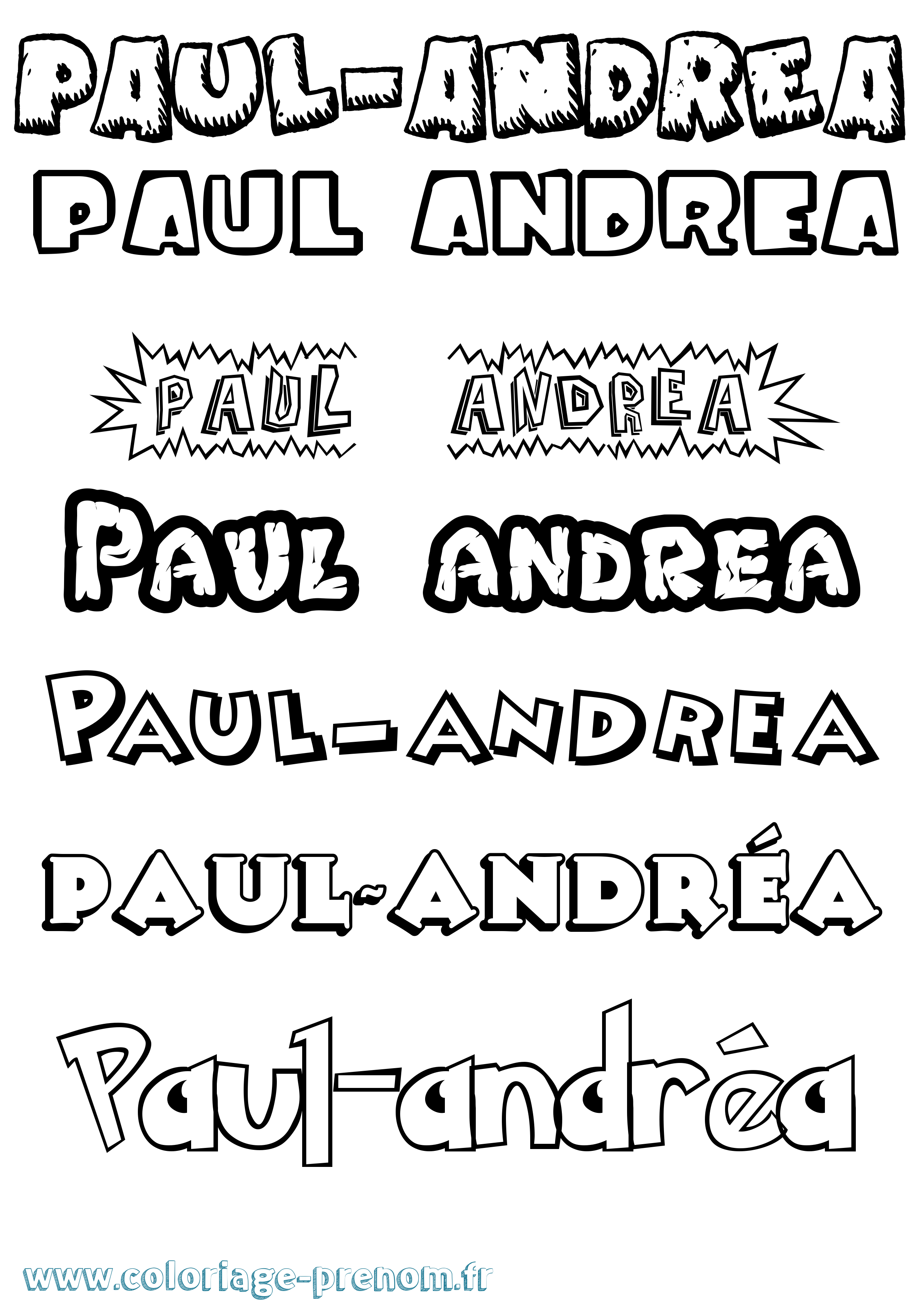 Coloriage Paul-Andréa Dessin Animé Coloriage prénom Paul-Andréa Dessin Animé