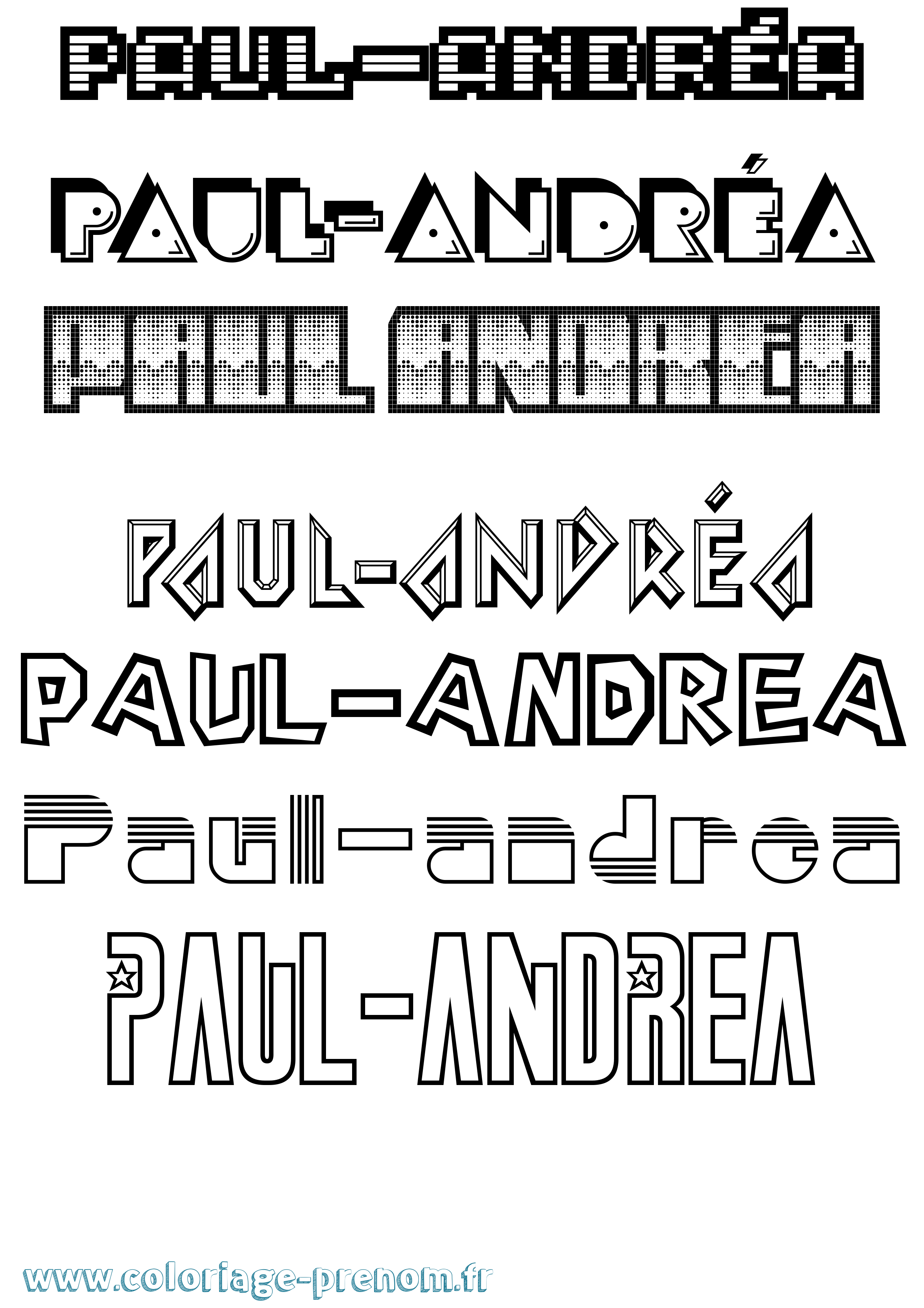 Coloriage Paul-Andréa Jeux Vidéos Coloriage prénom Paul-Andréa Jeux Vidéos