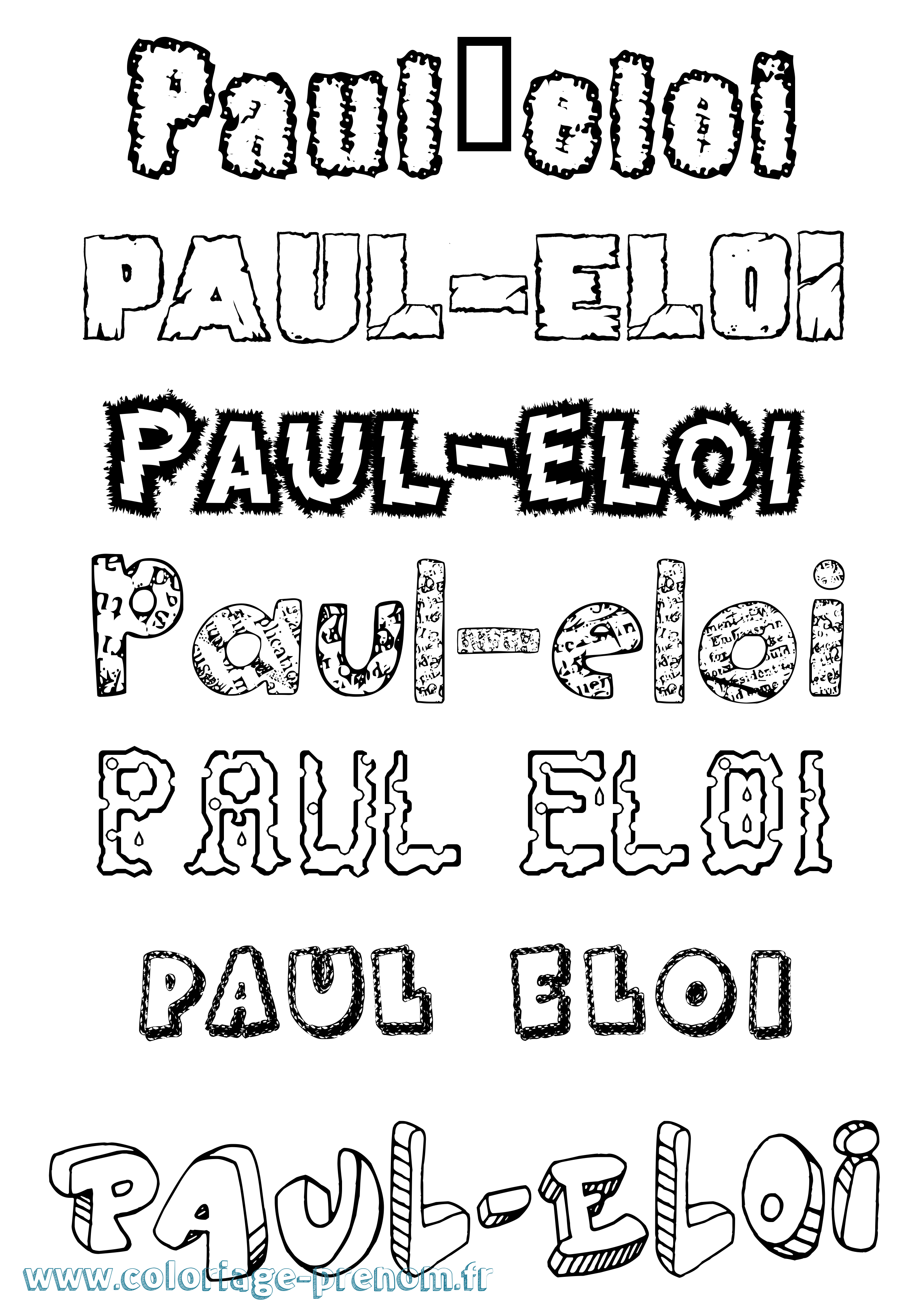 Coloriage Paul-Eloi Destructuré Coloriage prénom Paul-Eloi Destructuré