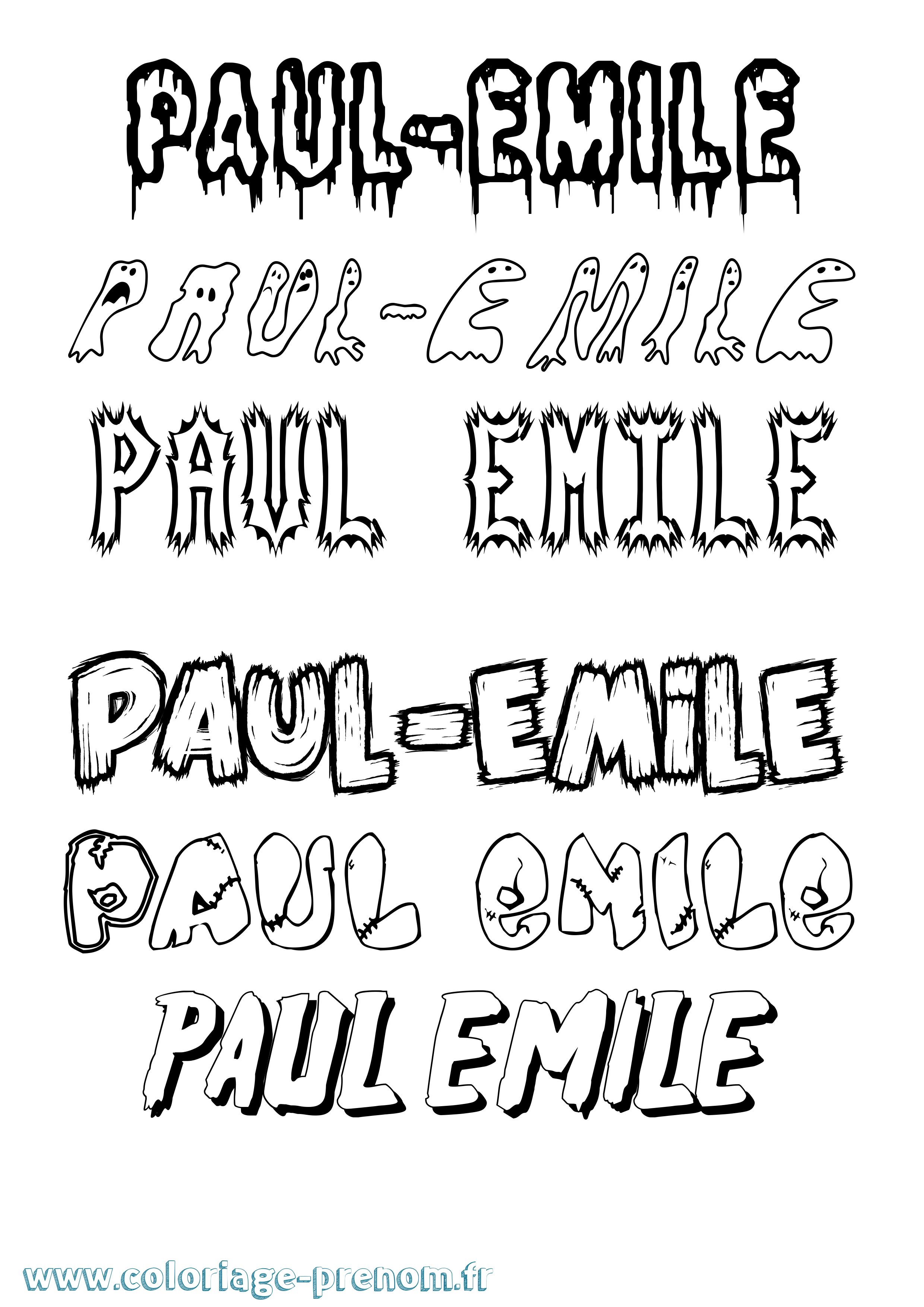 Coloriage Paul-Emile Frisson Coloriage prénom Paul-Emile Frisson