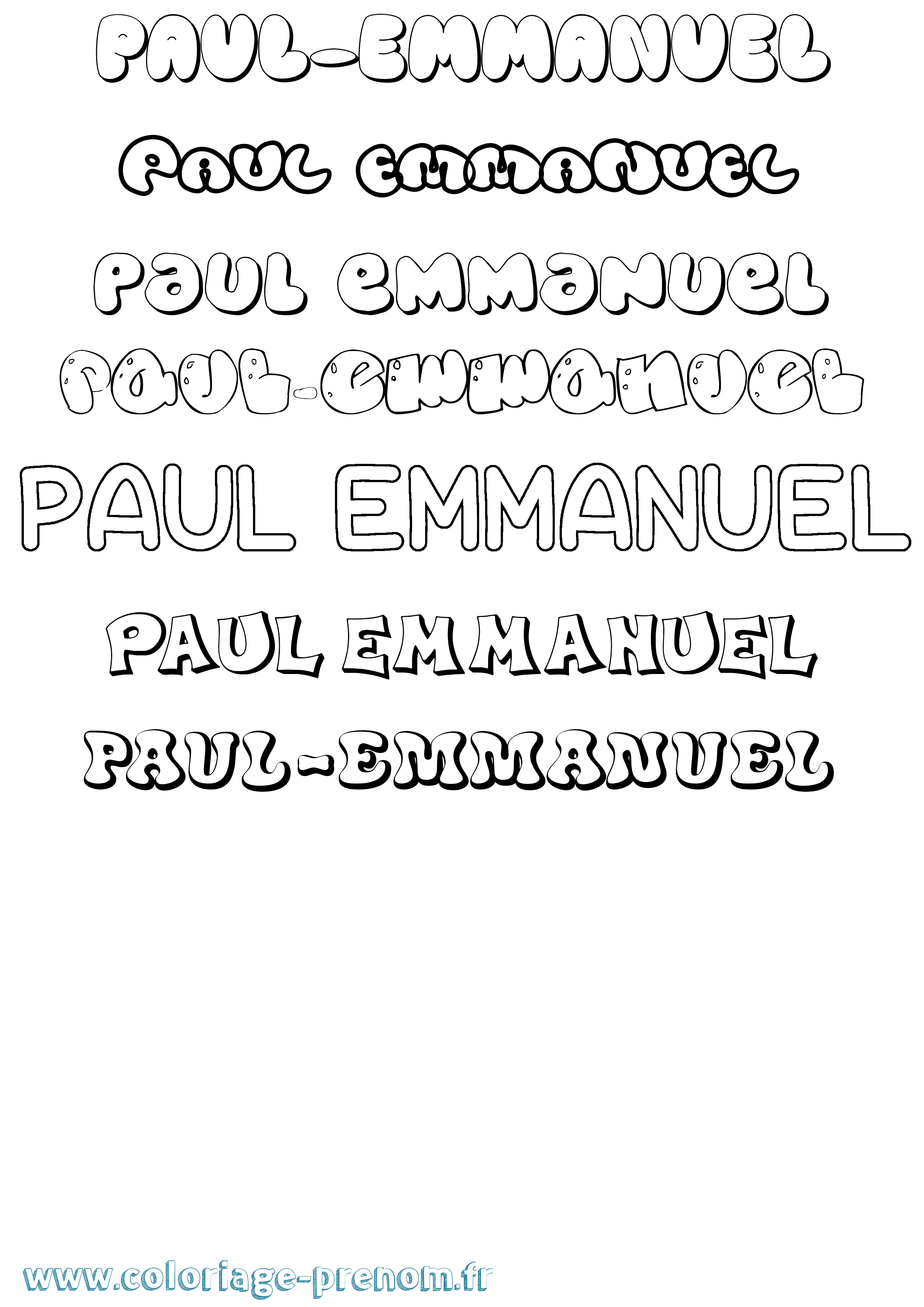 Coloriage Paul-Emmanuel Bubble Coloriage prénom Paul-Emmanuel Bubble