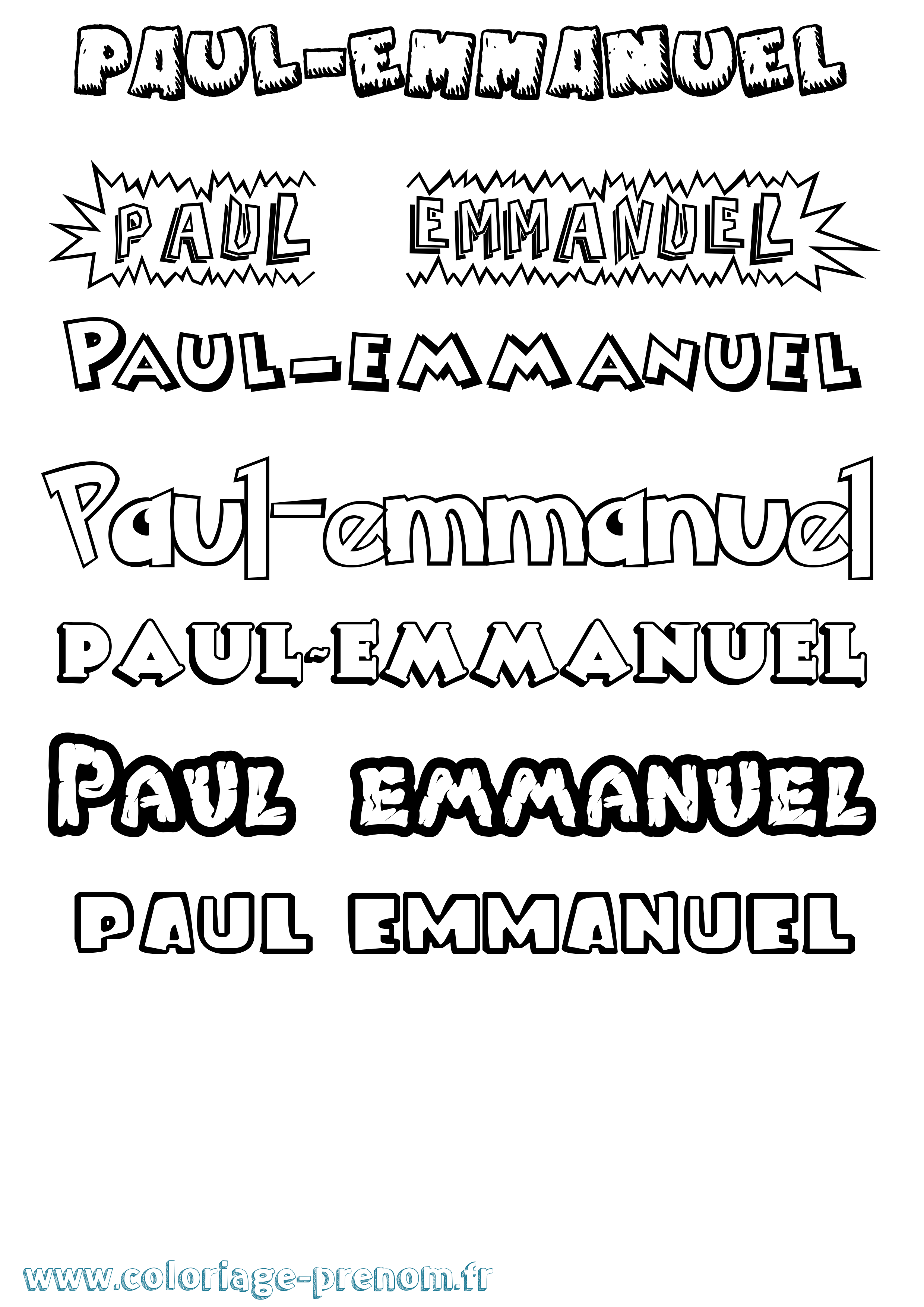 Coloriage Paul-Emmanuel Dessin Animé Coloriage prénom Paul-Emmanuel Dessin Animé