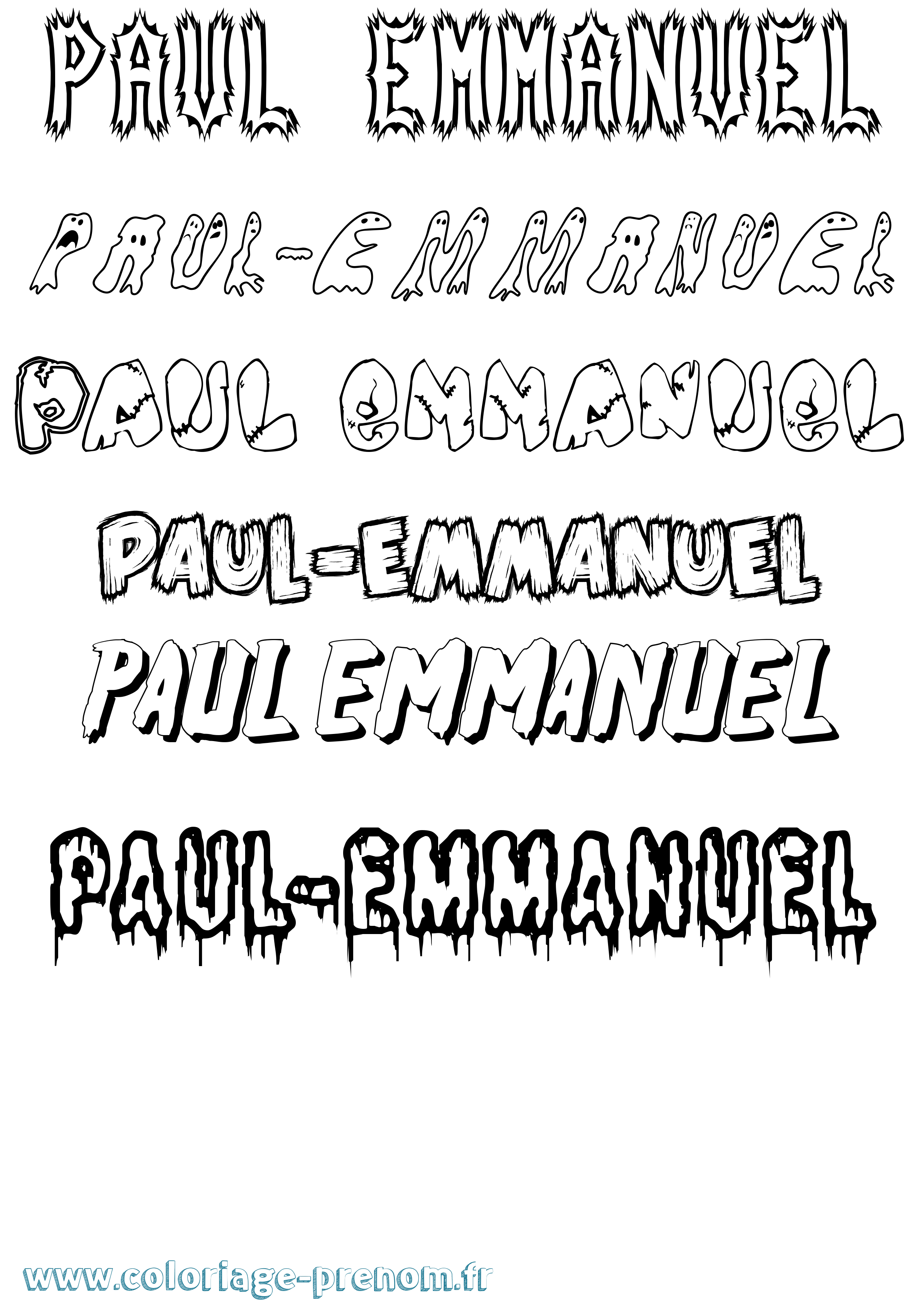 Coloriage Paul-Emmanuel Frisson Coloriage prénom Paul-Emmanuel Frisson