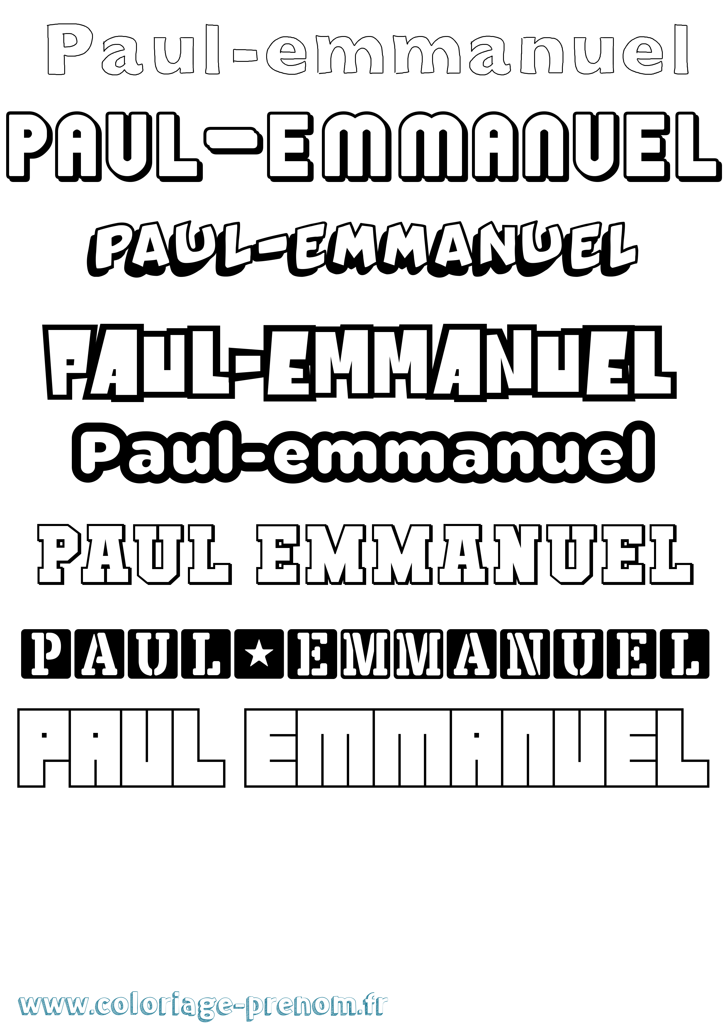 Coloriage Paul-Emmanuel Simple Coloriage prénom Paul-Emmanuel Simple