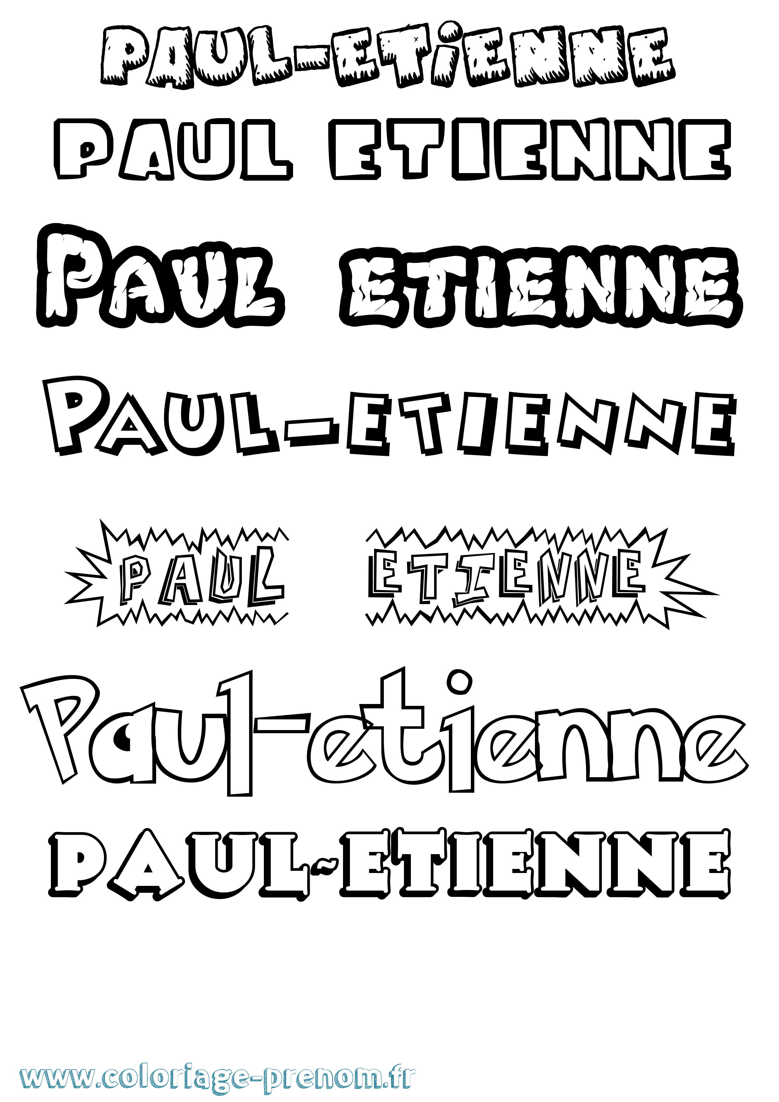 Coloriage Paul-Etienne Dessin Animé Coloriage prénom Paul-Etienne Dessin Animé