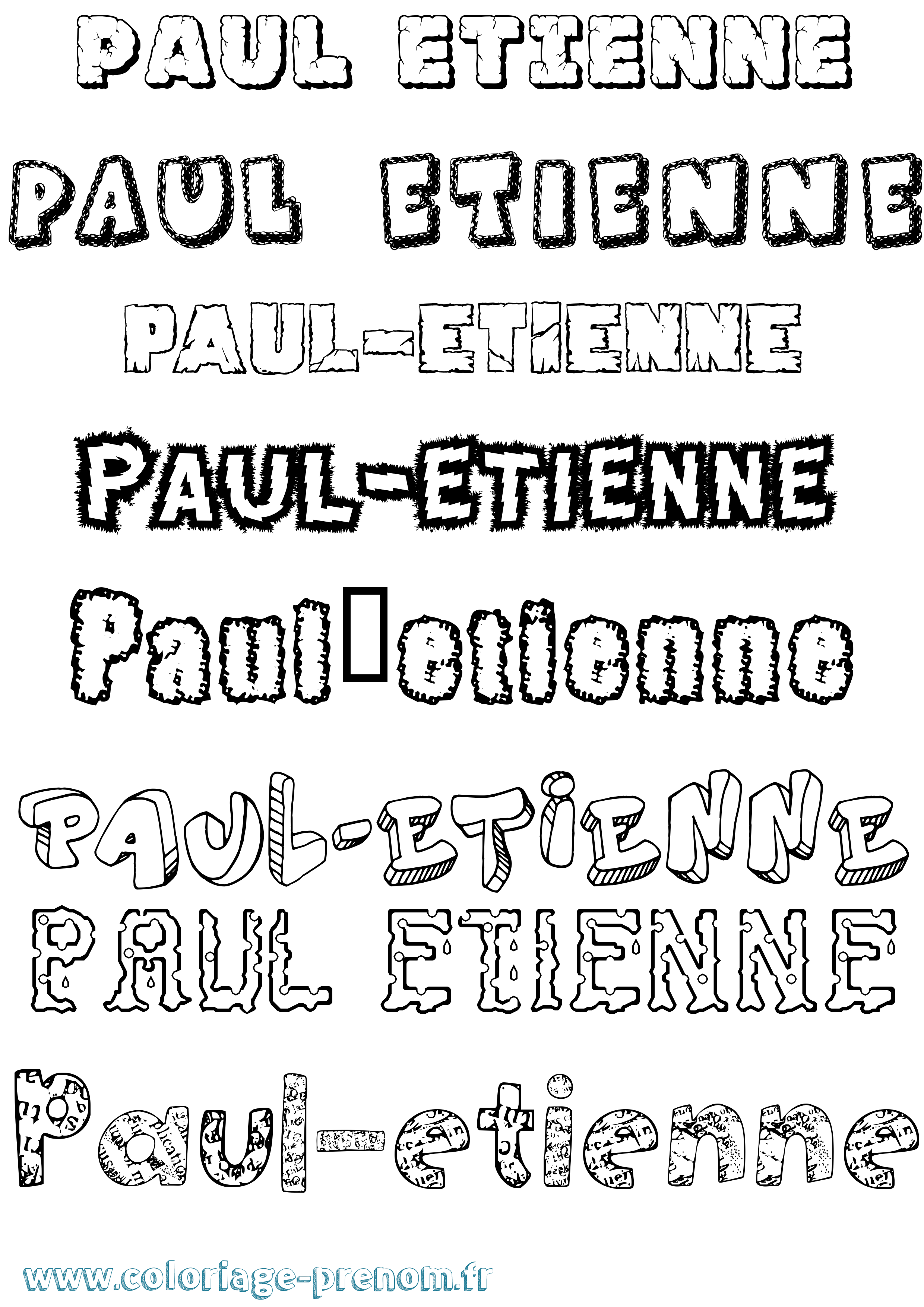 Coloriage Paul-Etienne Destructuré Coloriage prénom Paul-Etienne Destructuré