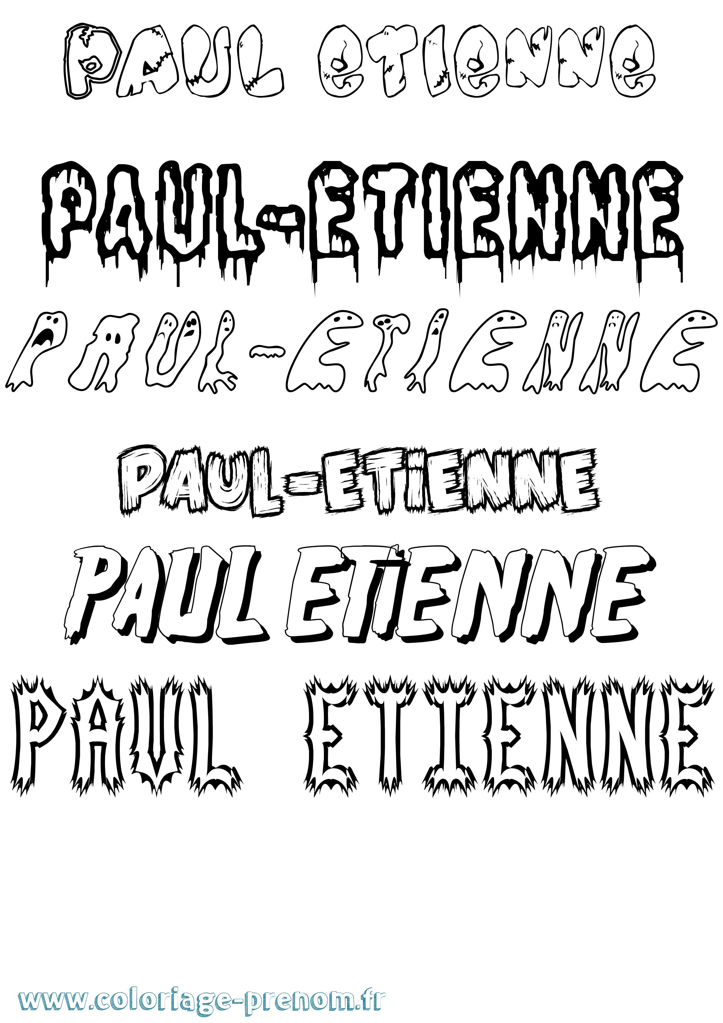Coloriage Paul-Etienne Frisson Coloriage prénom Paul-Etienne Frisson