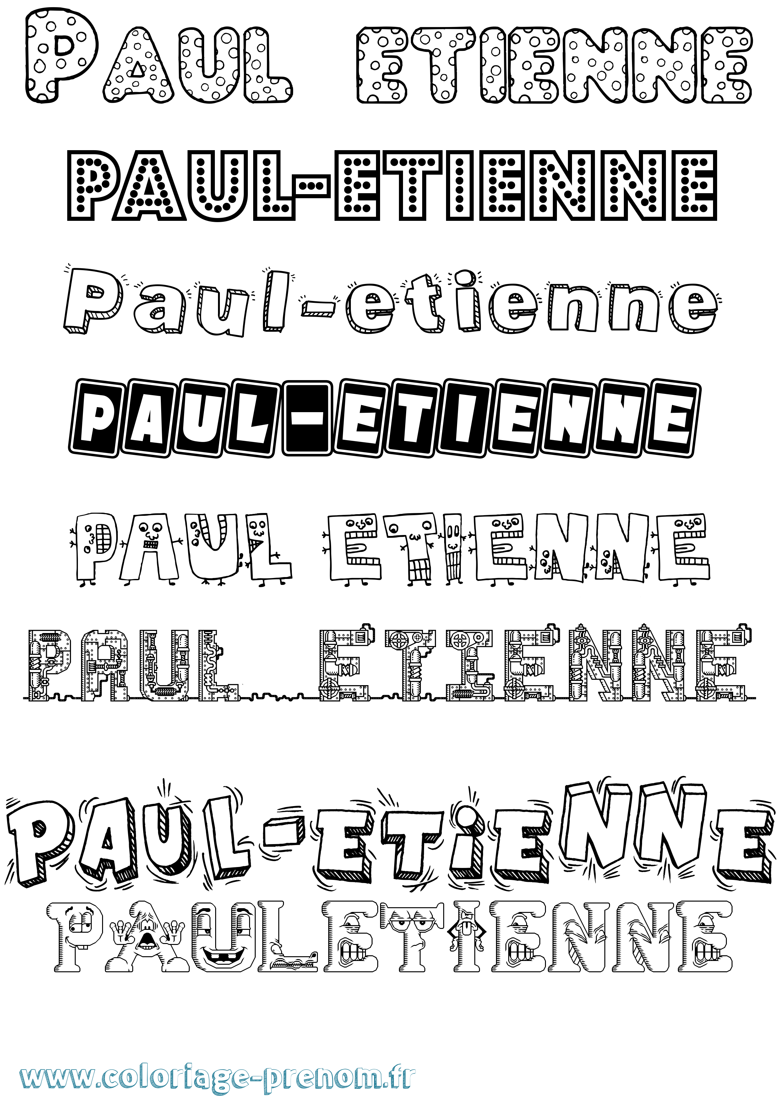 Coloriage Paul-Etienne Fun Coloriage prénom Paul-Etienne Fun