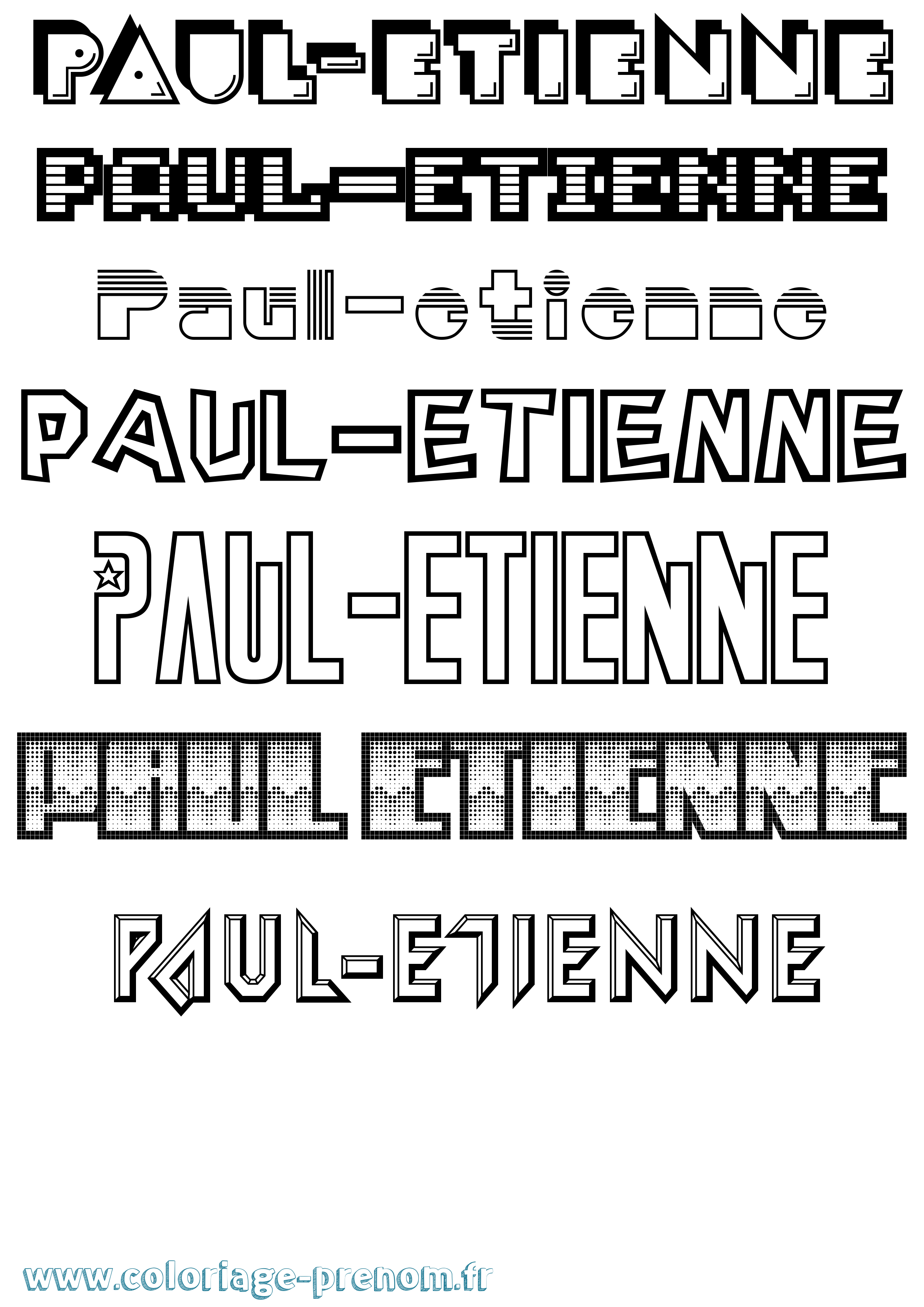 Coloriage Paul-Etienne Jeux Vidéos Coloriage prénom Paul-Etienne Jeux Vidéos