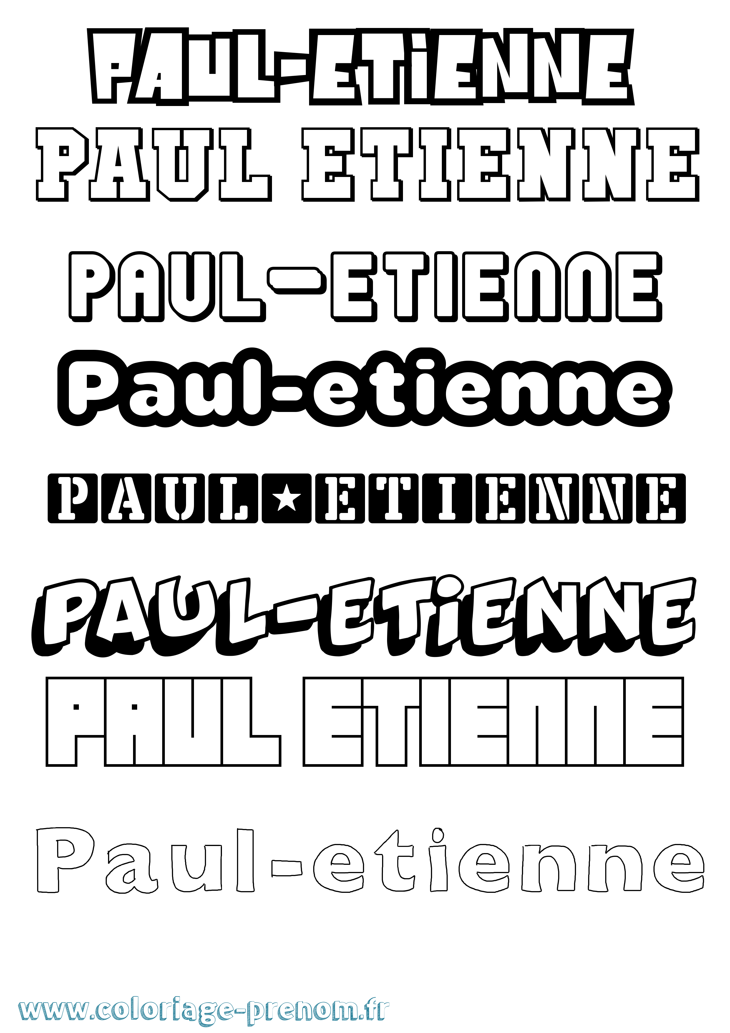 Coloriage Paul-Etienne Simple Coloriage prénom Paul-Etienne Simple