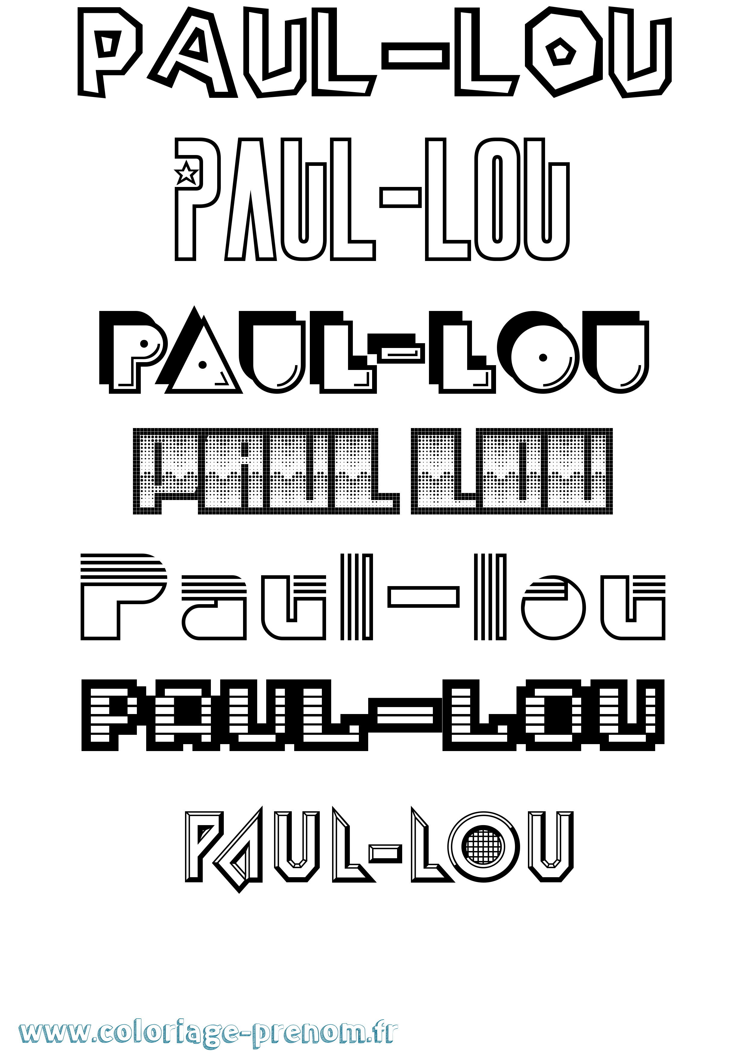 Coloriage Paul-Lou Jeux Vidéos Coloriage prénom Paul-Lou Jeux Vidéos