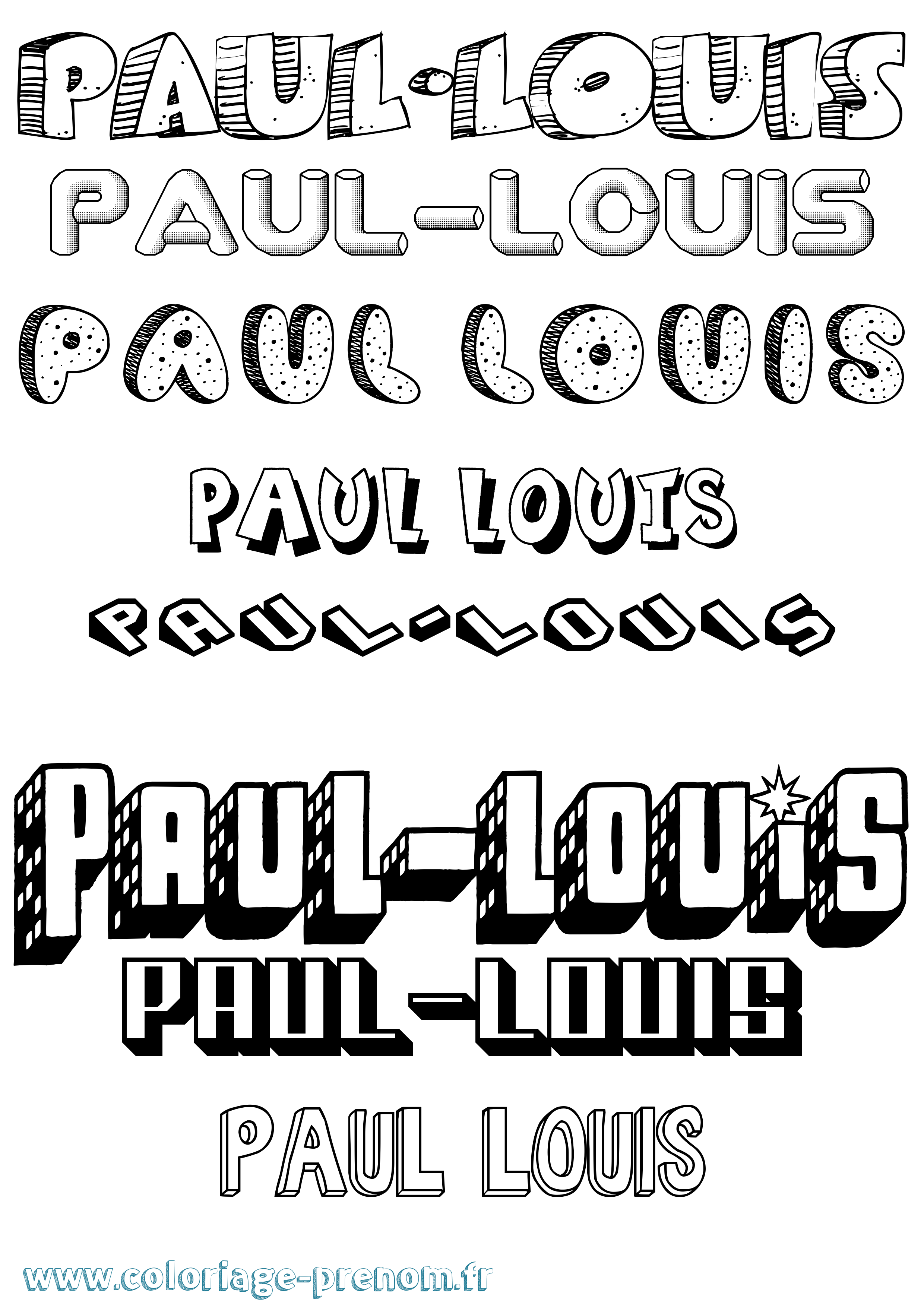 Coloriage Paul-Louis Effet 3D Coloriage prénom Paul-Louis Effet 3D
