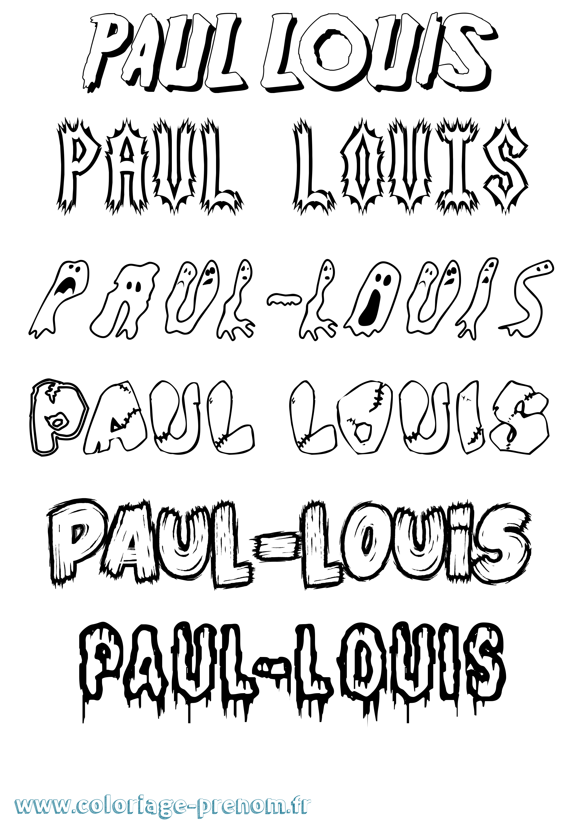 Coloriage Paul-Louis Frisson Coloriage prénom Paul-Louis Frisson