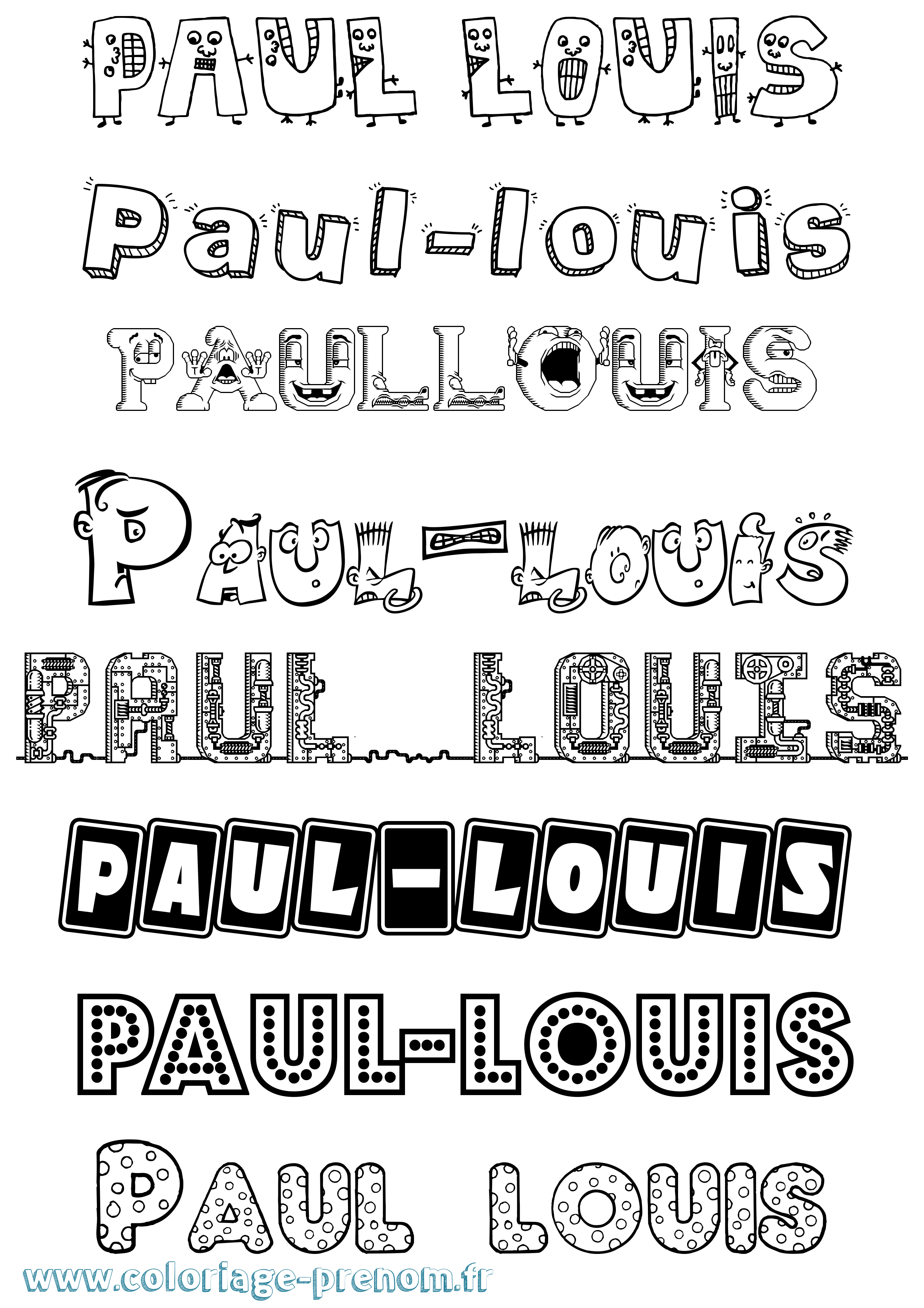 Coloriage Paul-Louis Fun Coloriage prénom Paul-Louis Fun