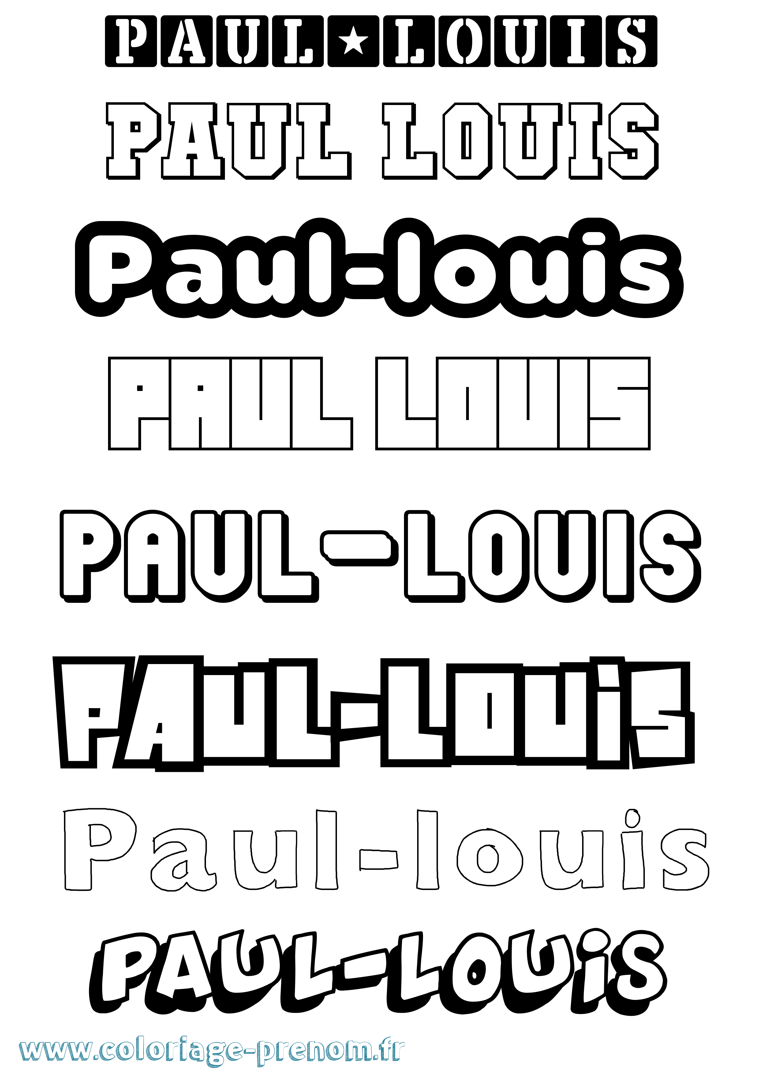 Coloriage Paul-Louis Simple Coloriage prénom Paul-Louis Simple