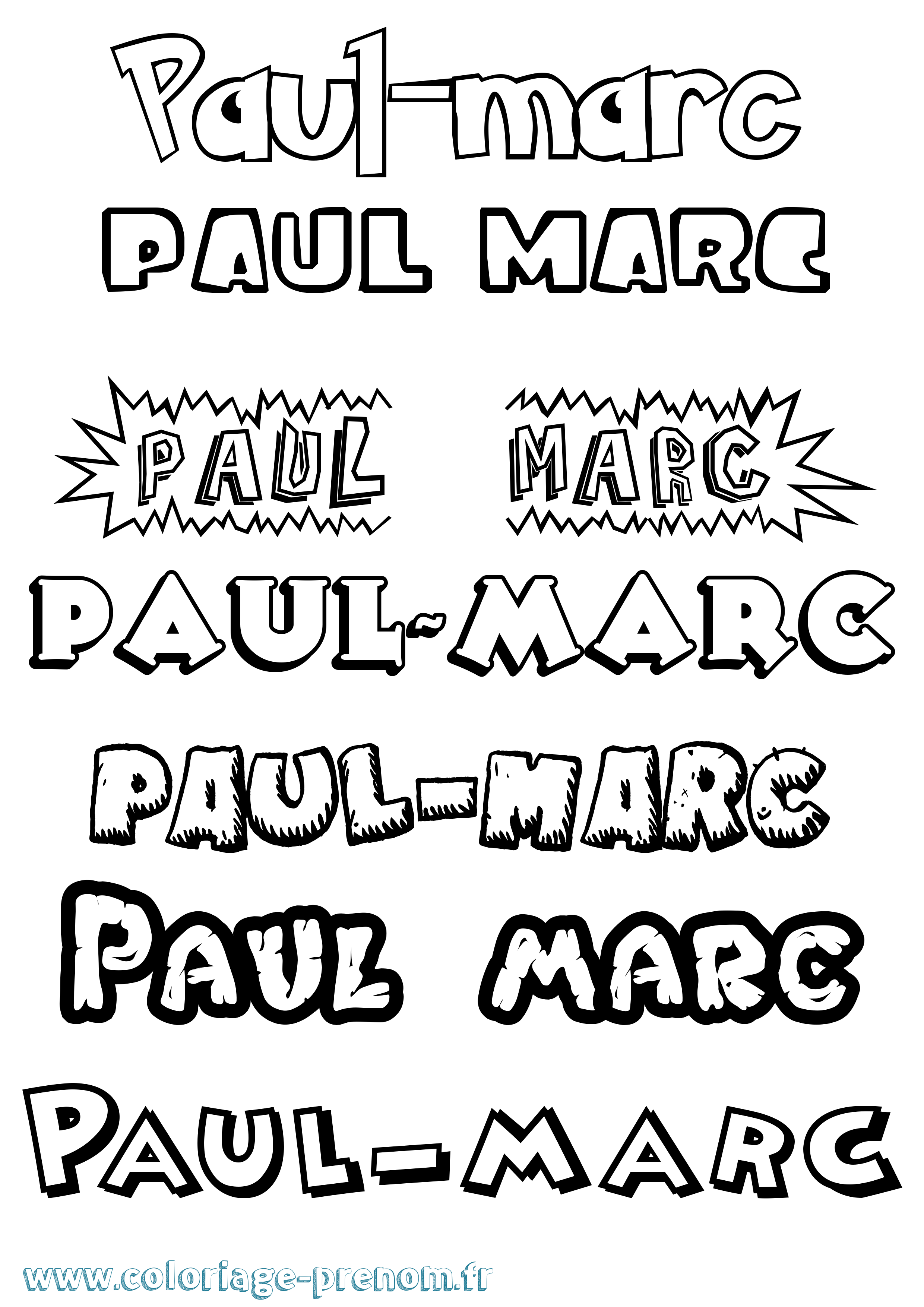 Coloriage Paul-Marc Dessin Animé Coloriage prénom Paul-Marc Dessin Animé