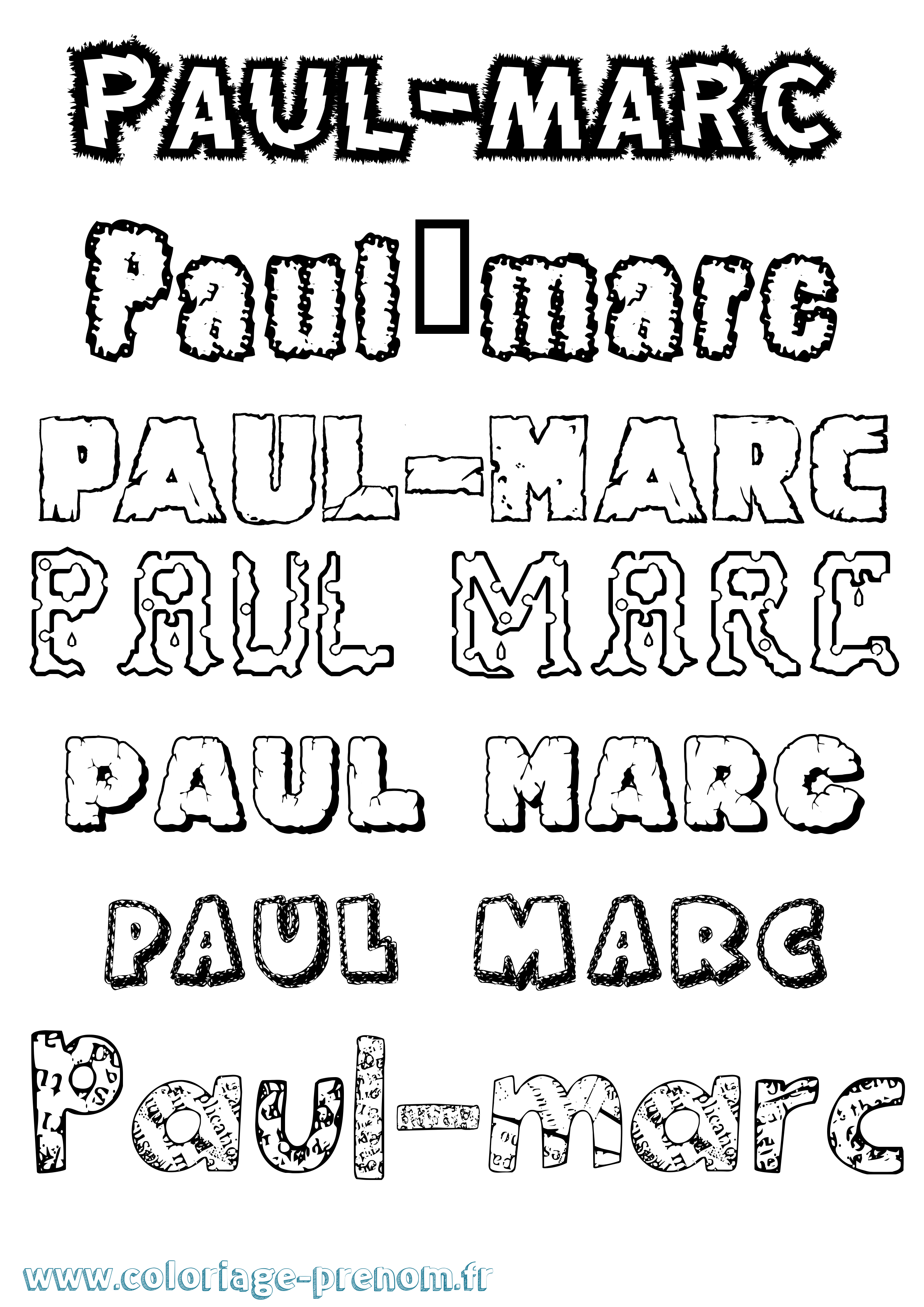 Coloriage Paul-Marc Destructuré Coloriage prénom Paul-Marc Destructuré