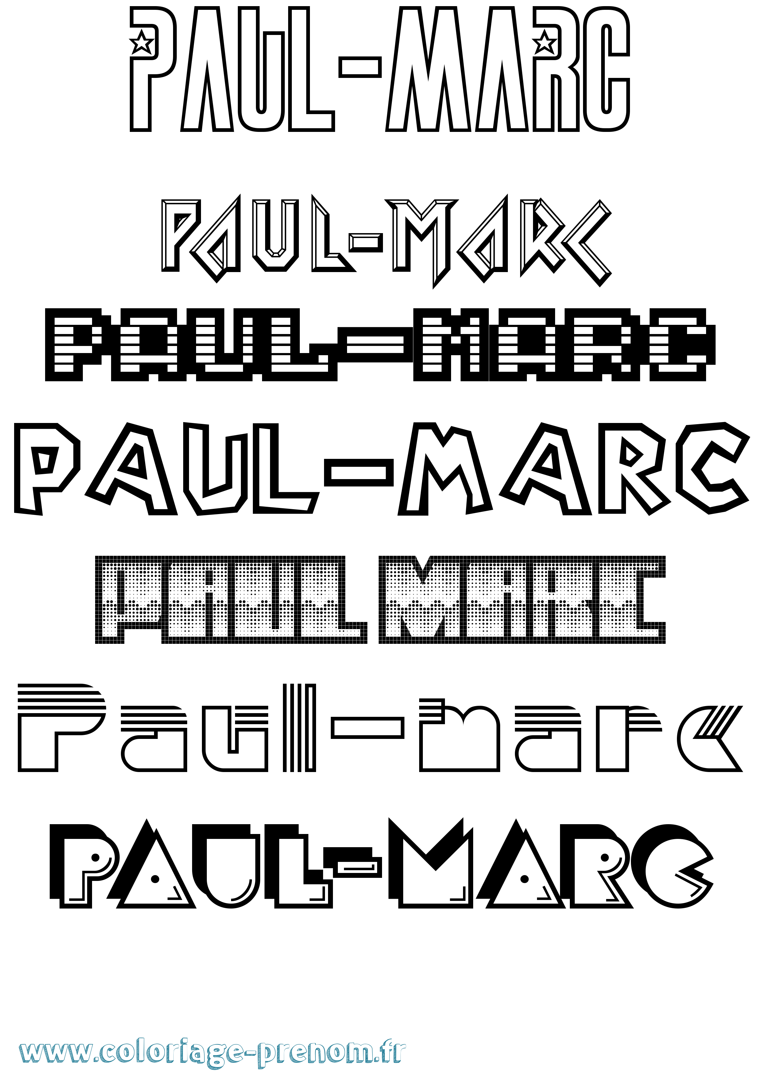 Coloriage Paul-Marc Jeux Vidéos Coloriage prénom Paul-Marc Jeux Vidéos